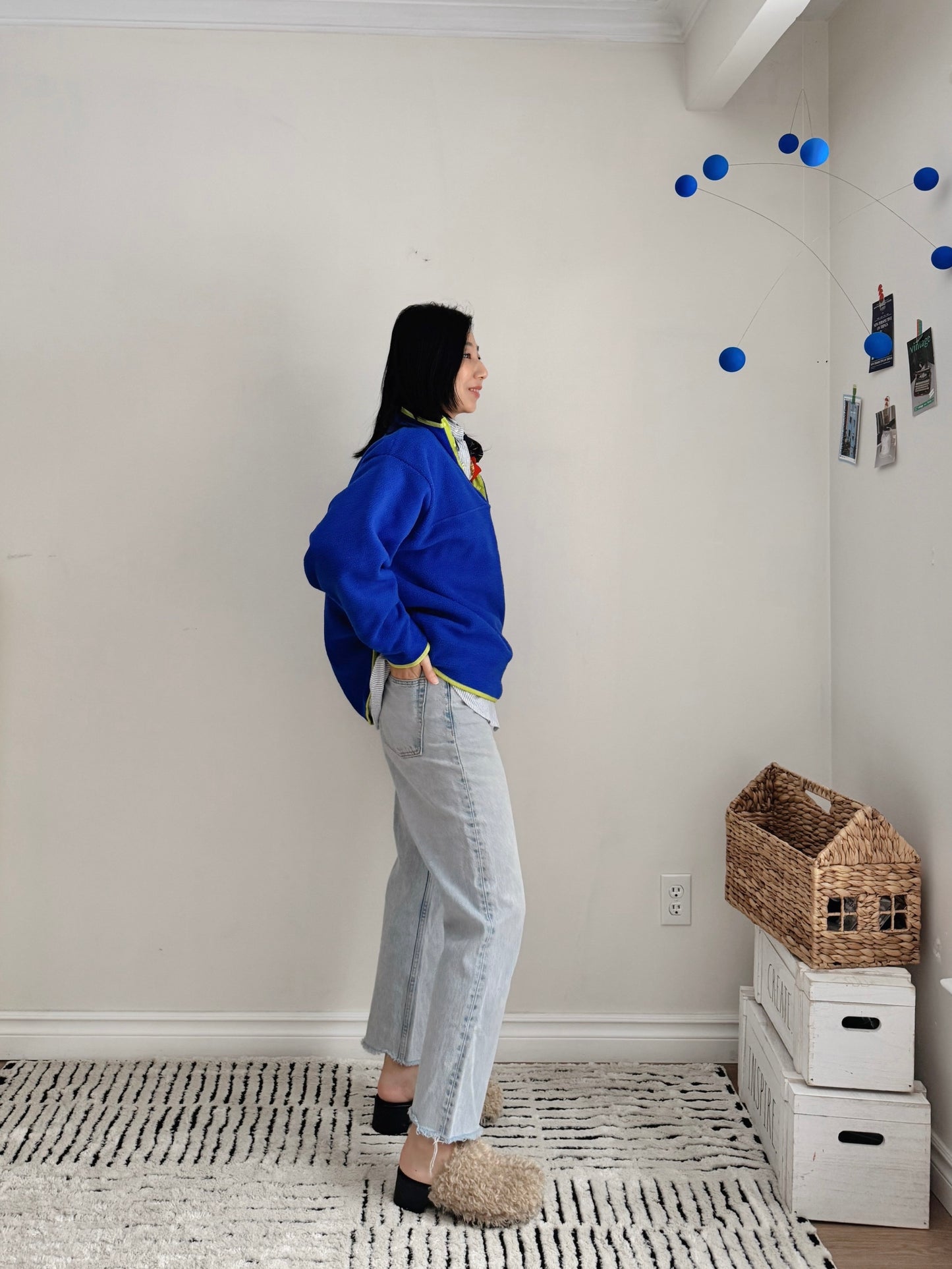 Snap Fleece Pullover (green, blue)