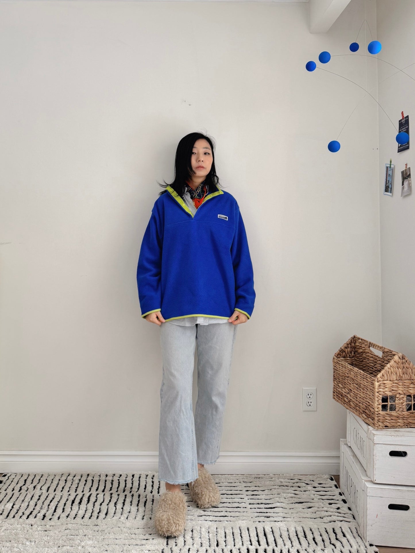 Snap Fleece Pullover (green, blue)