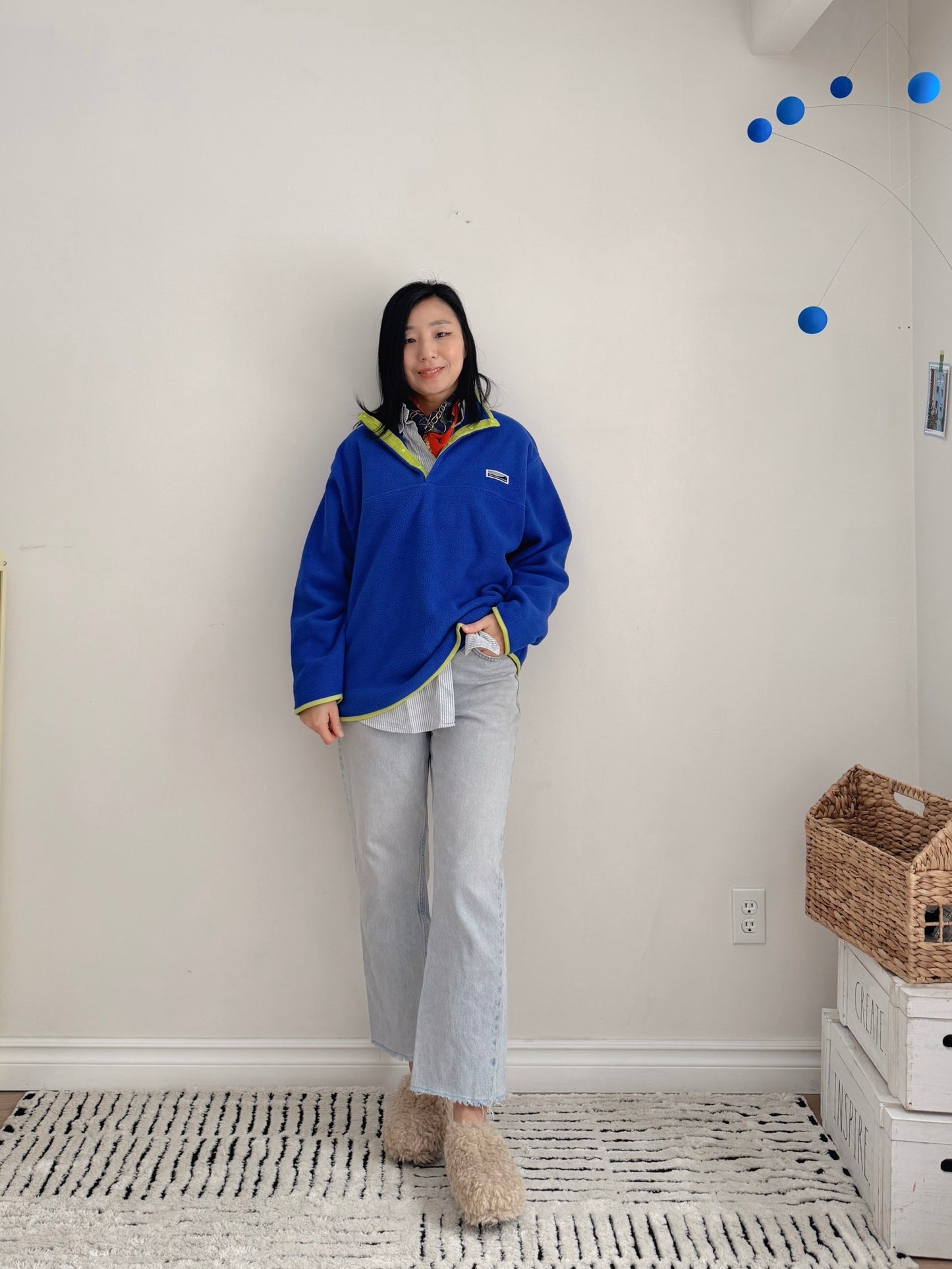 Snap Fleece Pullover (green, blue)