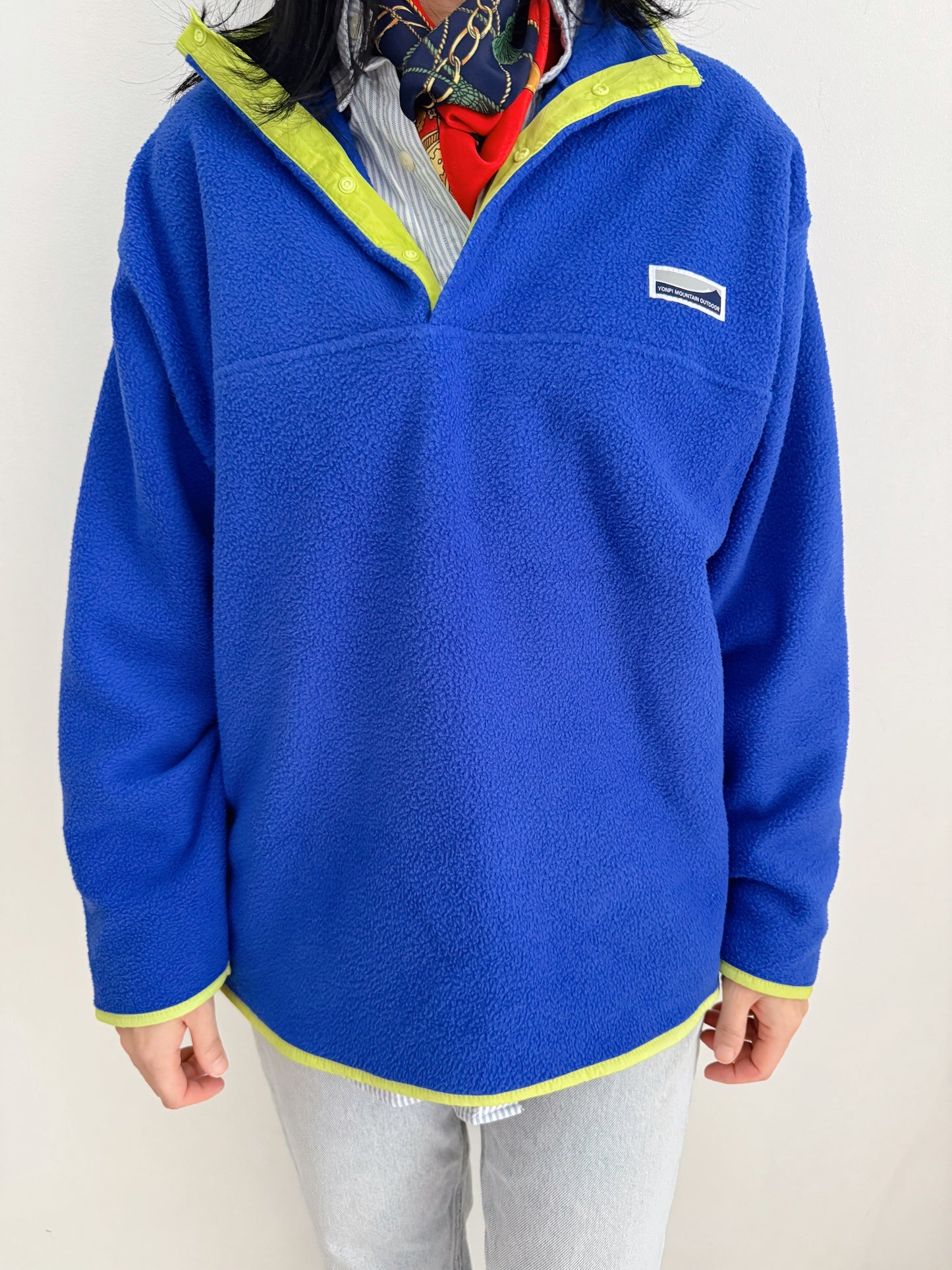 Snap Fleece Pullover (green, blue)