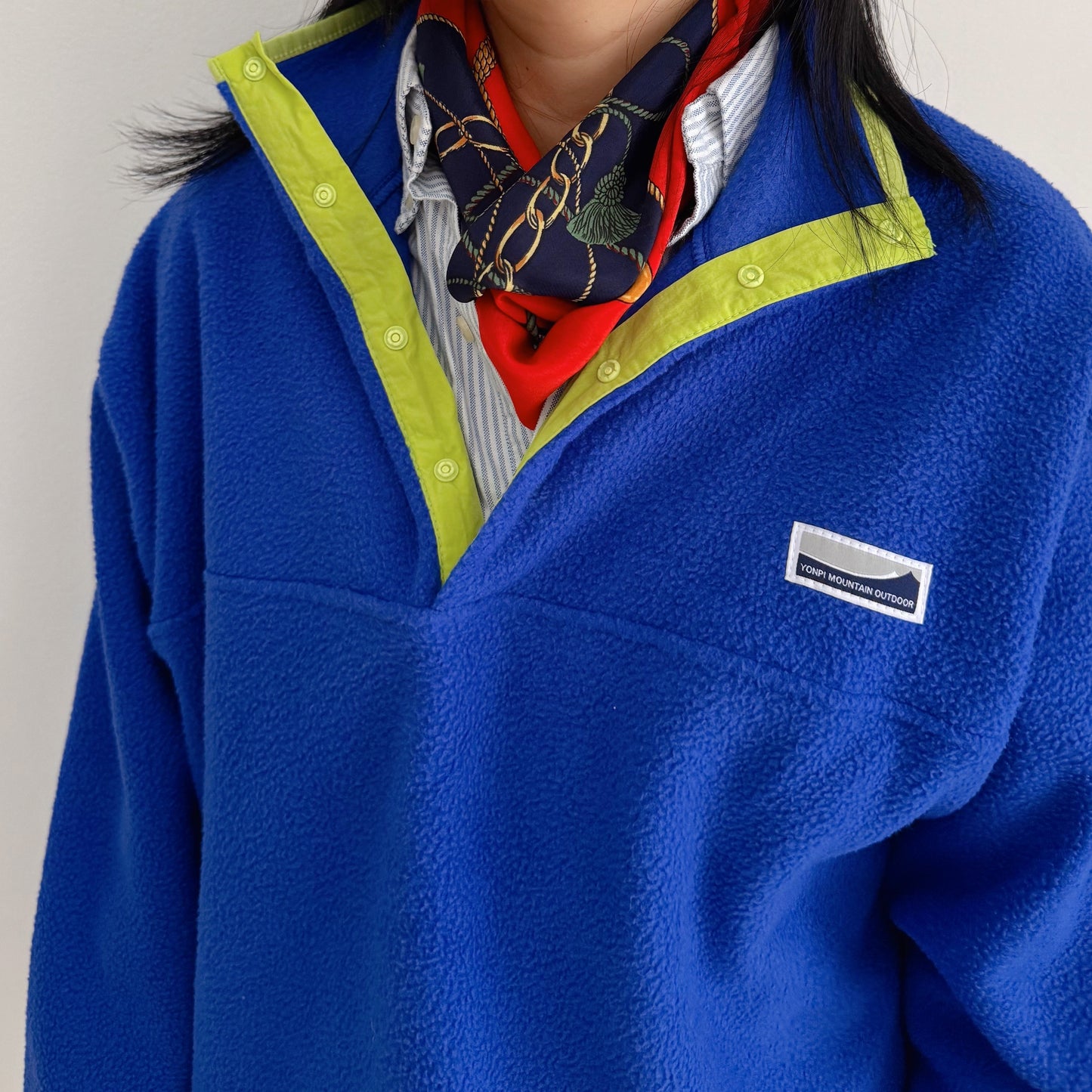 Snap Fleece Pullover (green, blue)