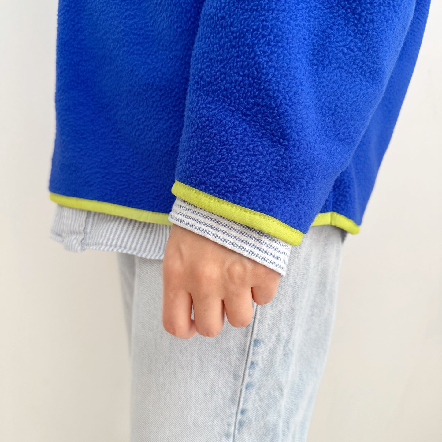 Snap Fleece Pullover (green, blue)