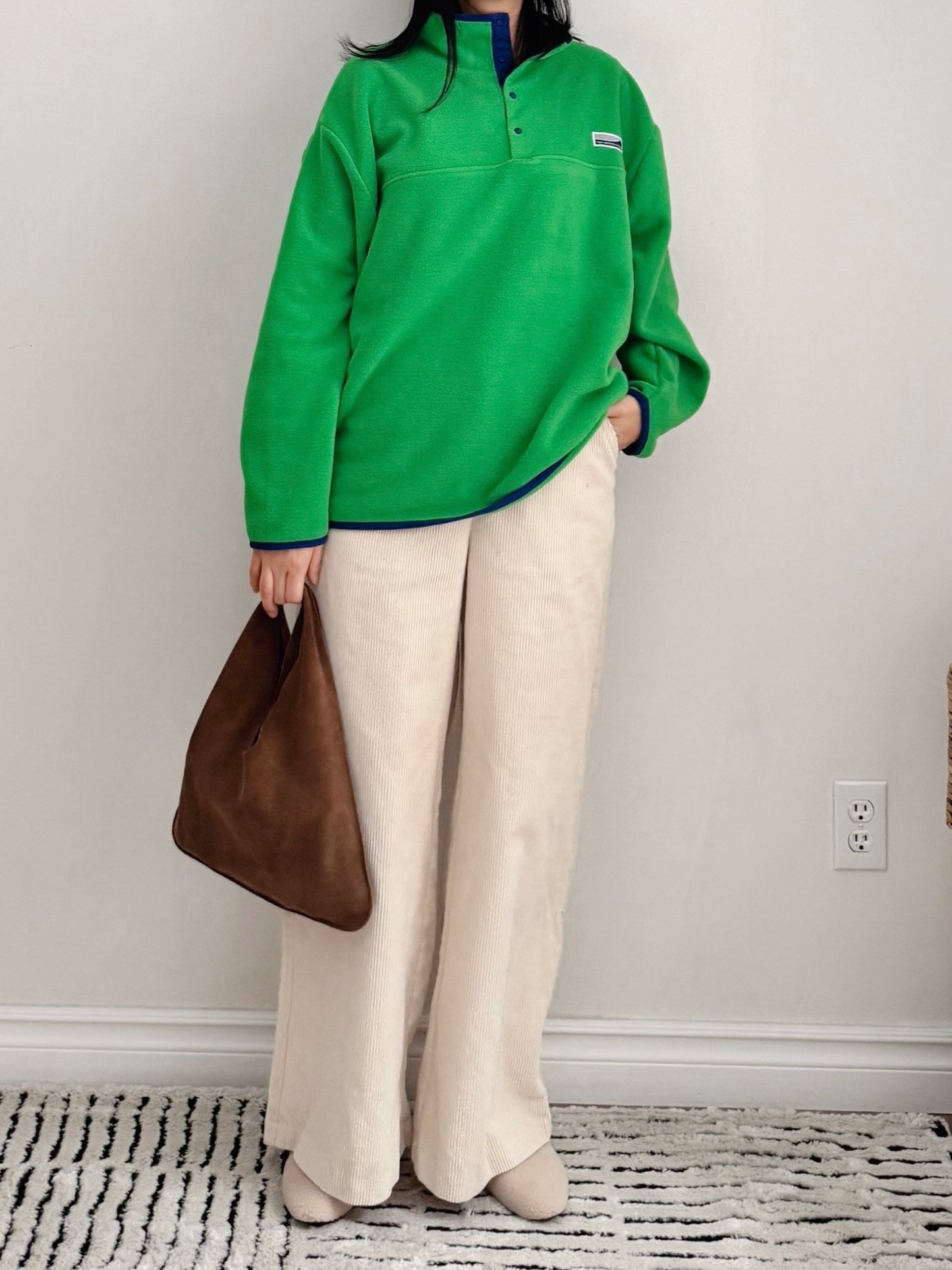 Snap Fleece Pullover (green, blue)