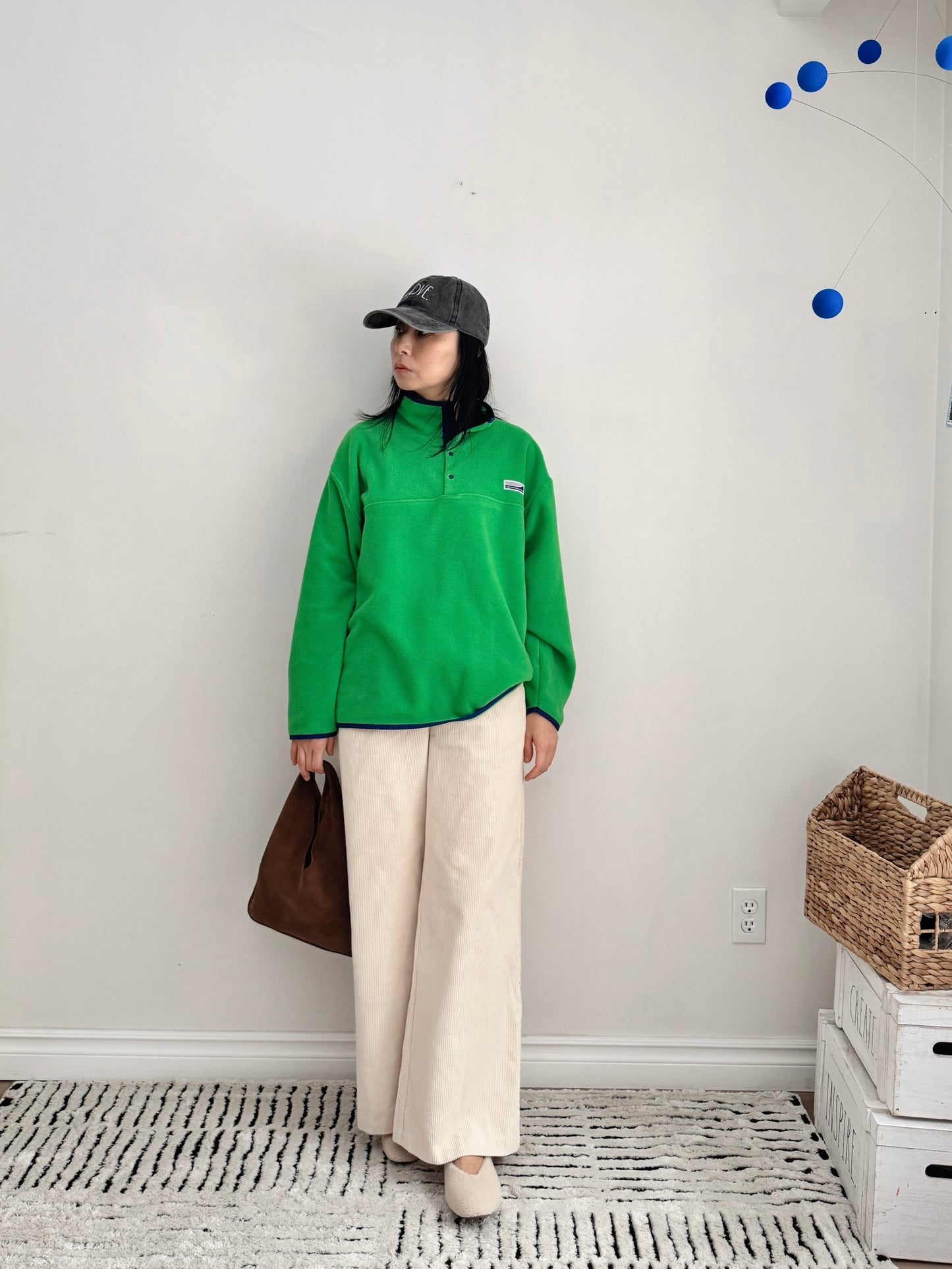 Snap Fleece Pullover (green, blue)