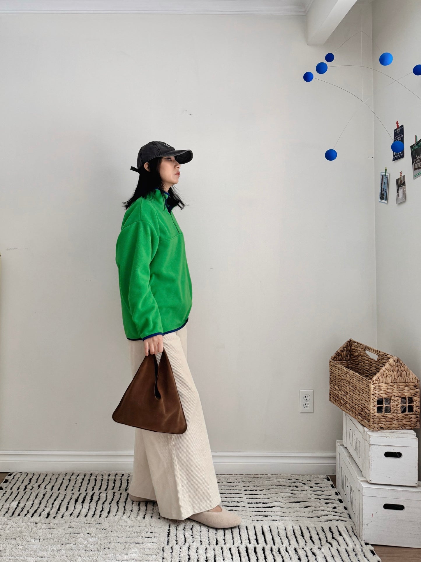 Snap Fleece Pullover (green, blue)