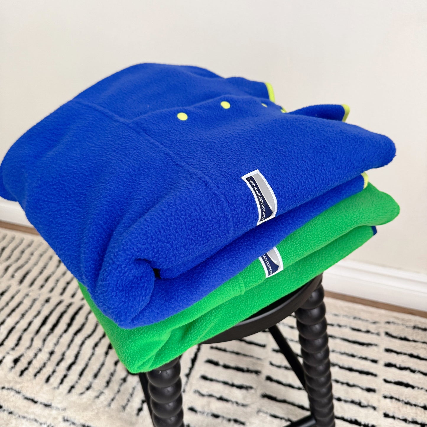 Snap Fleece Pullover (green, blue)