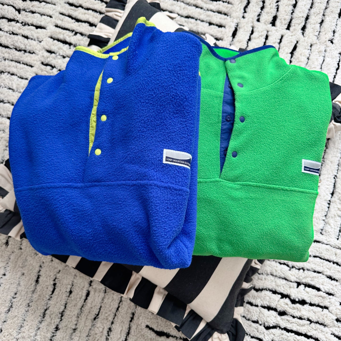 Snap Fleece Pullover (green, blue)