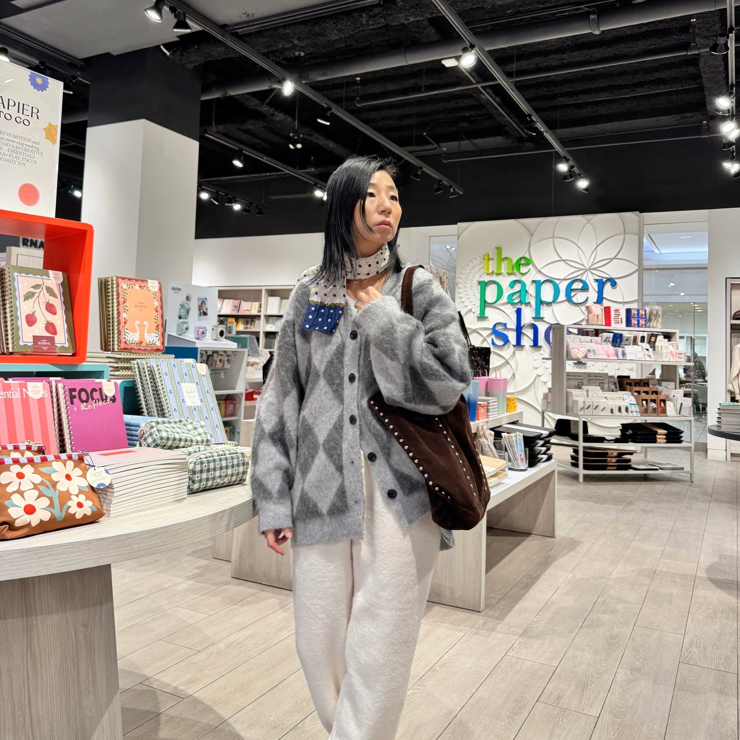 Argyle Cardigan (gray, charcoal)