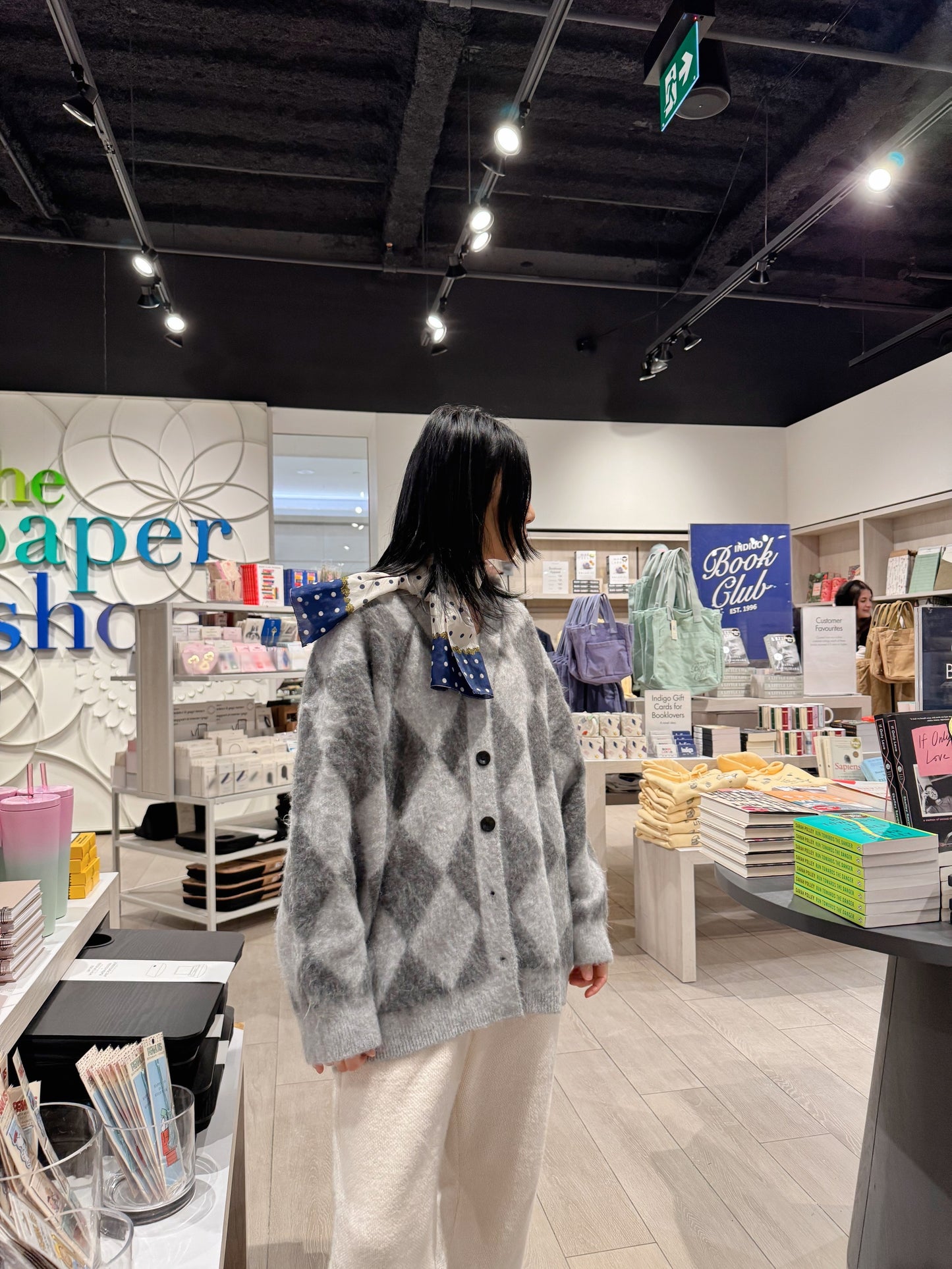 Argyle Cardigan (gray, charcoal)