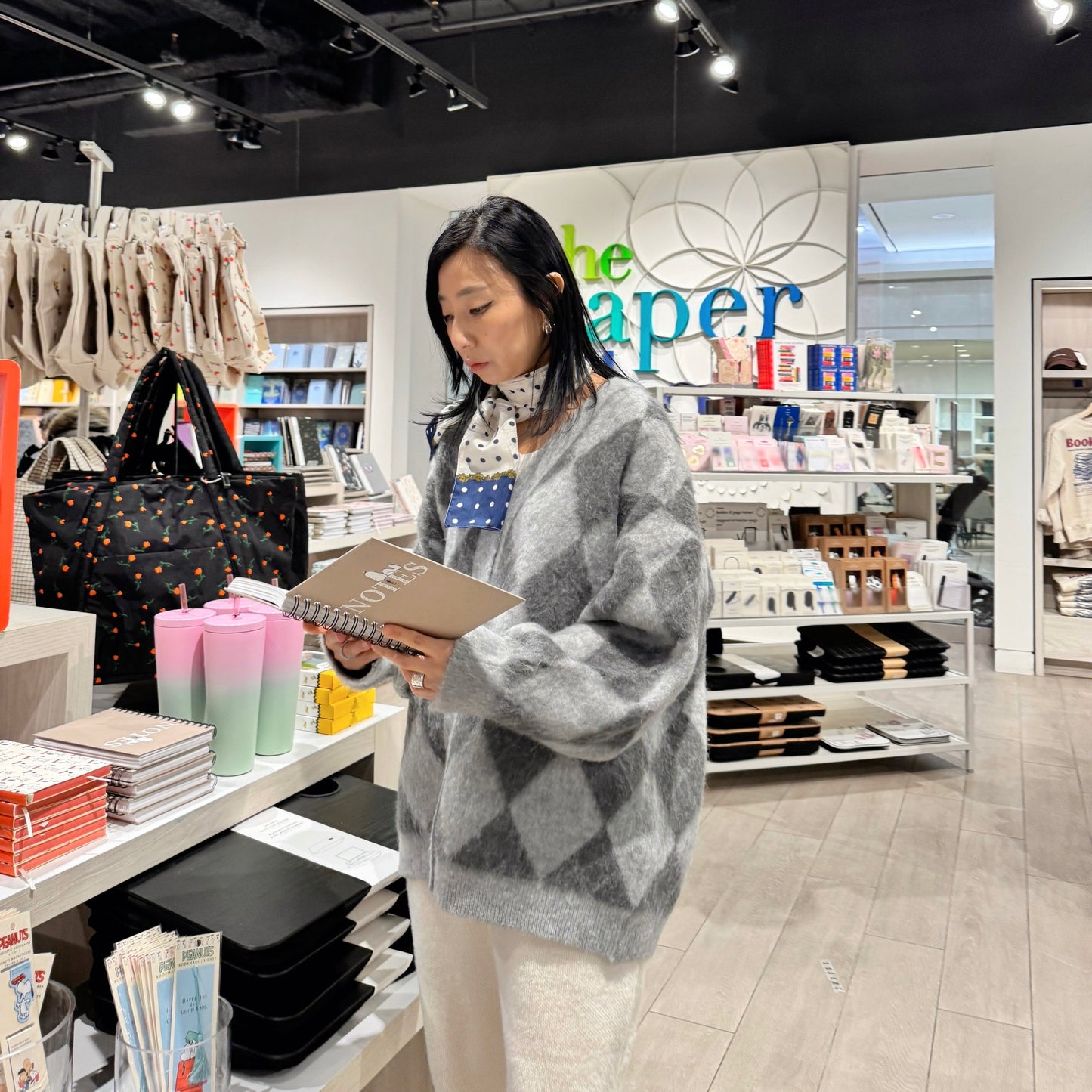 Argyle Cardigan (gray, charcoal)