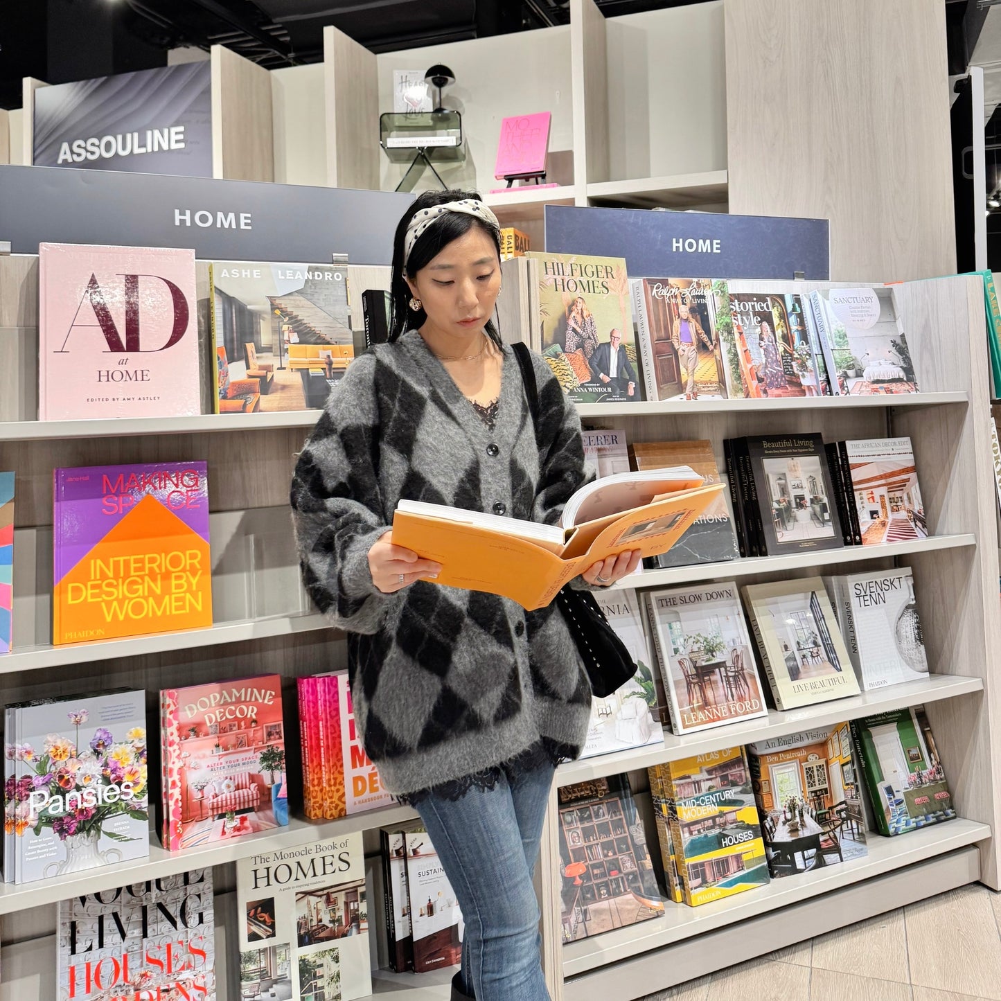 Argyle Cardigan (gray, charcoal)