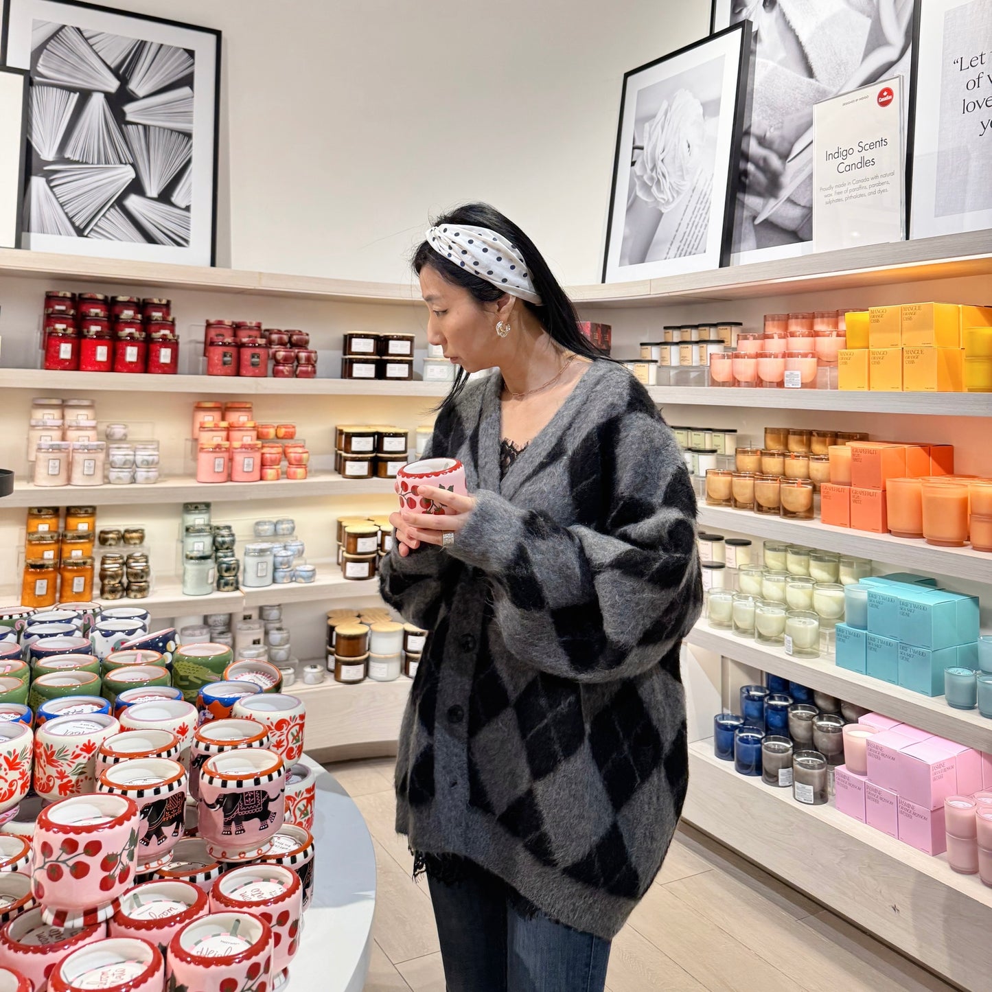 Argyle Cardigan (gray, charcoal)