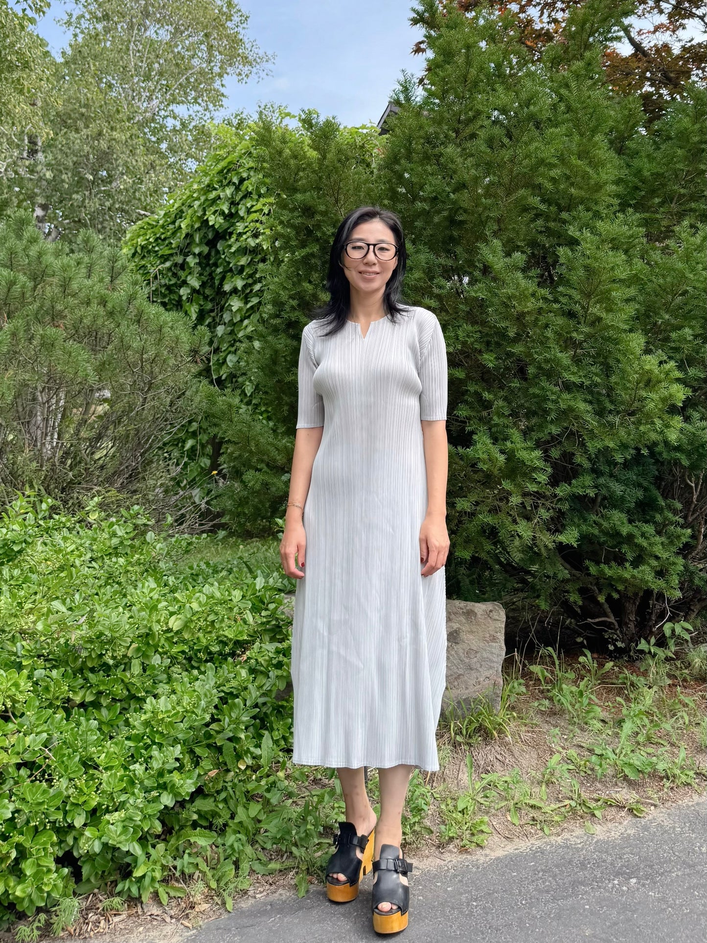 Pleats Flow Long Dress