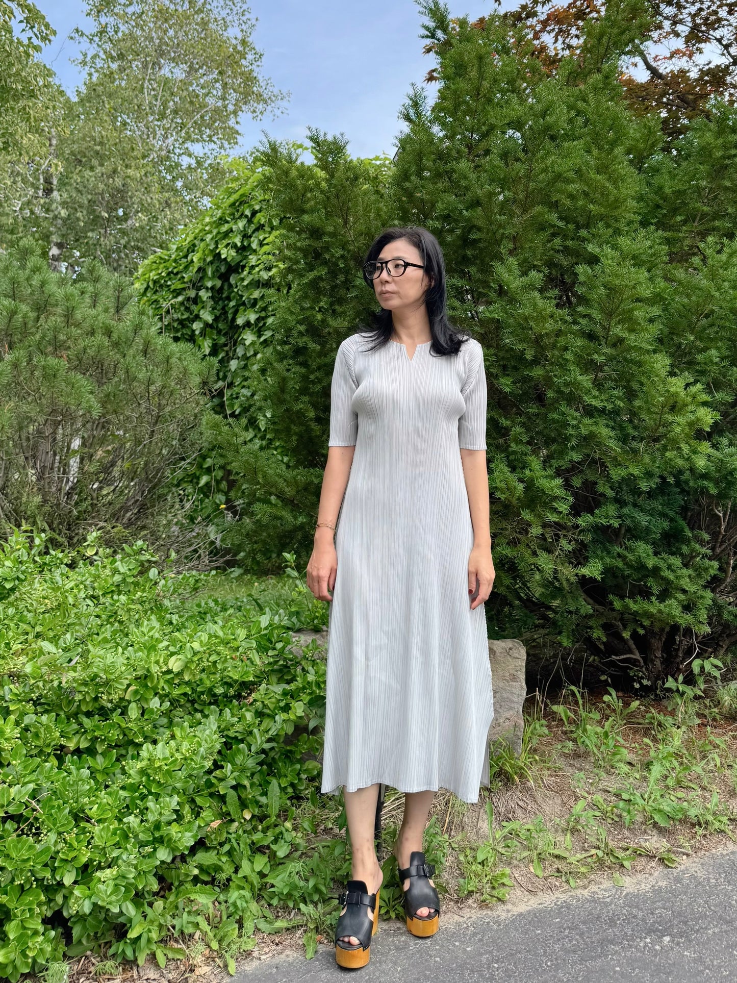 Pleats Flow Long Dress