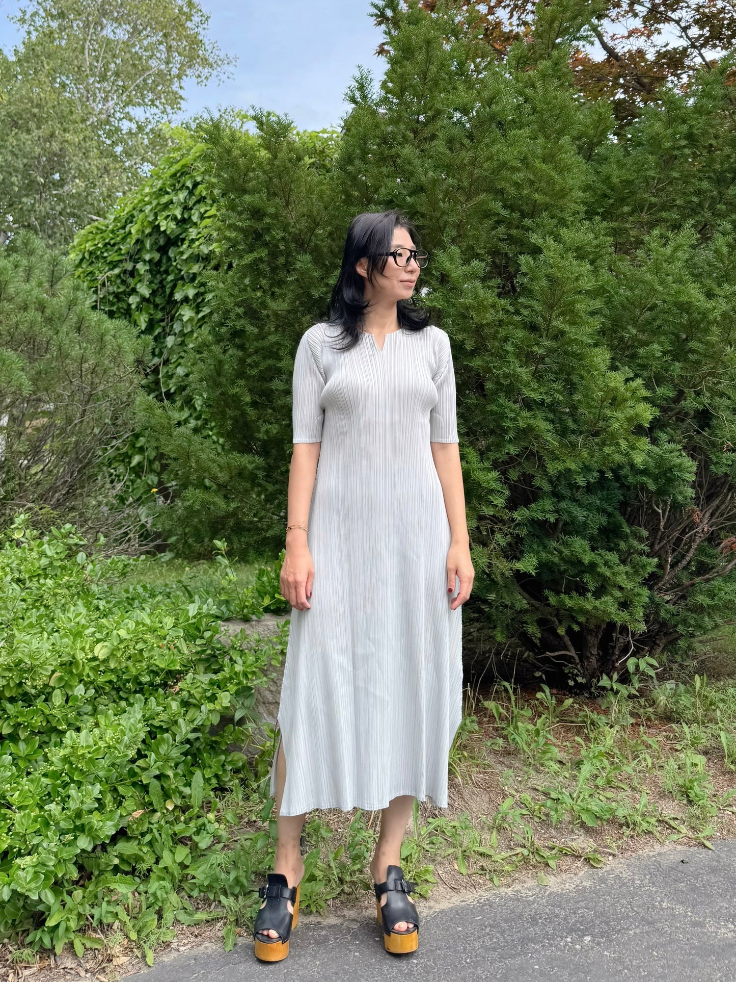 Pleats Flow Long Dress