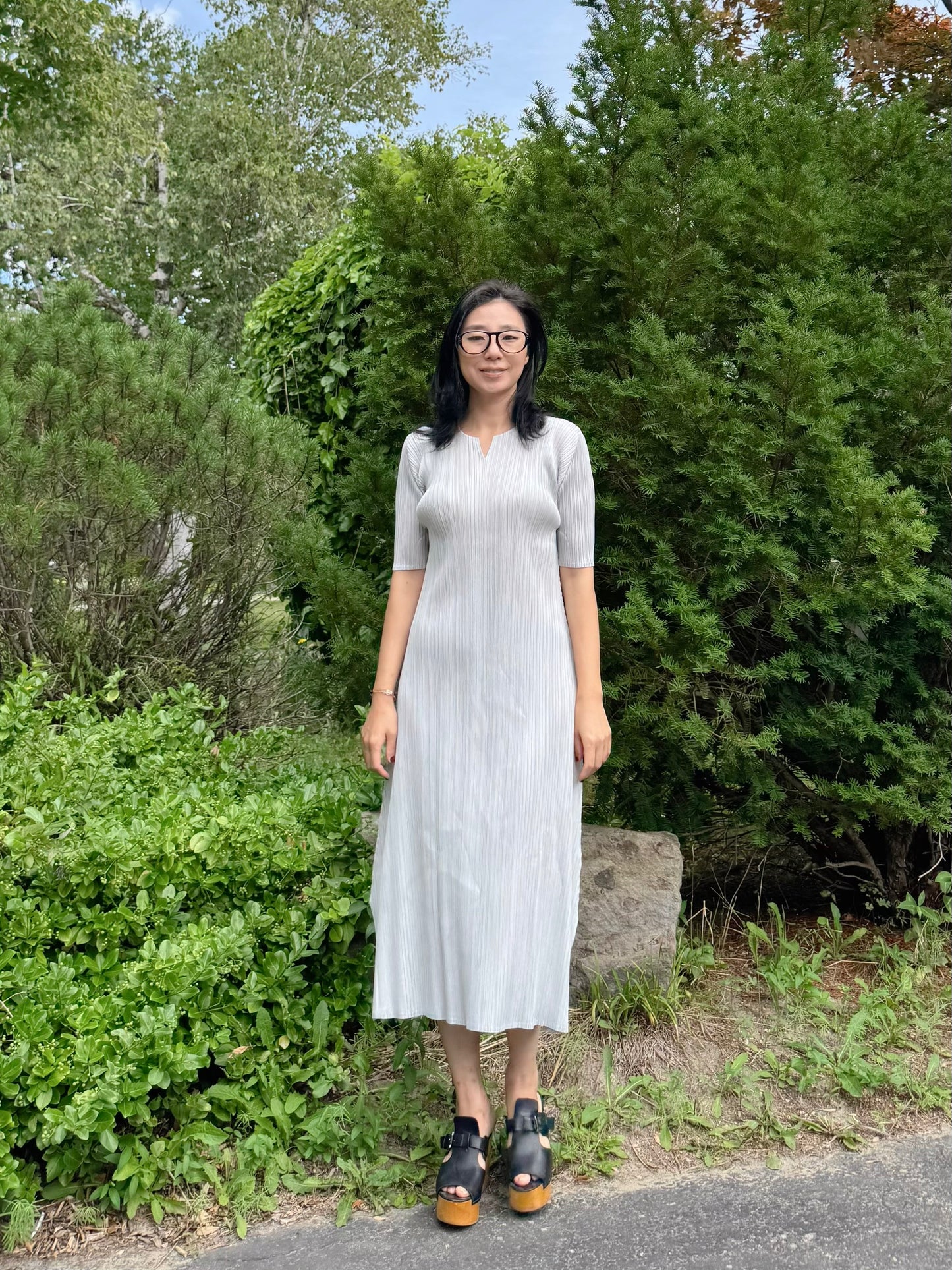 Pleats Flow Long Dress