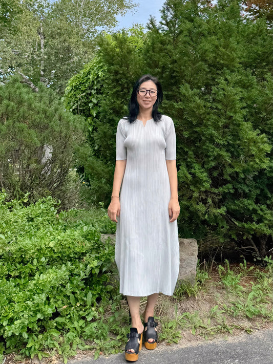 Pleats Flow Long Dress