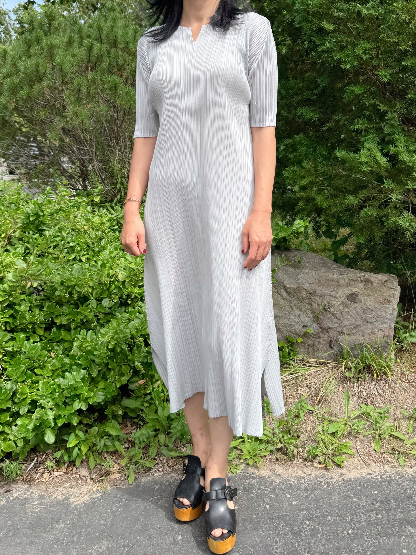 Pleats Flow Long Dress