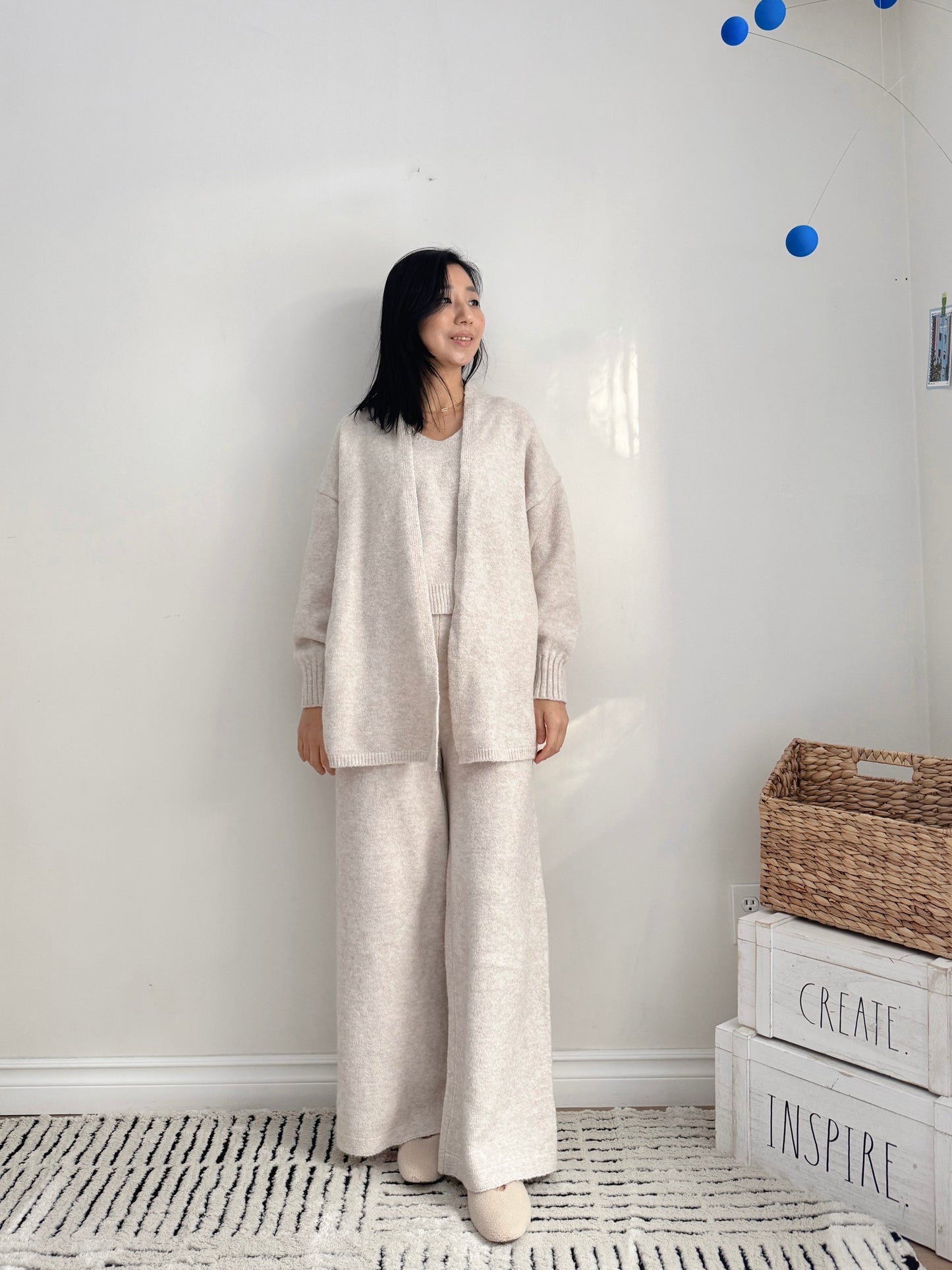 3 pieces Knit set ( beige, gray)