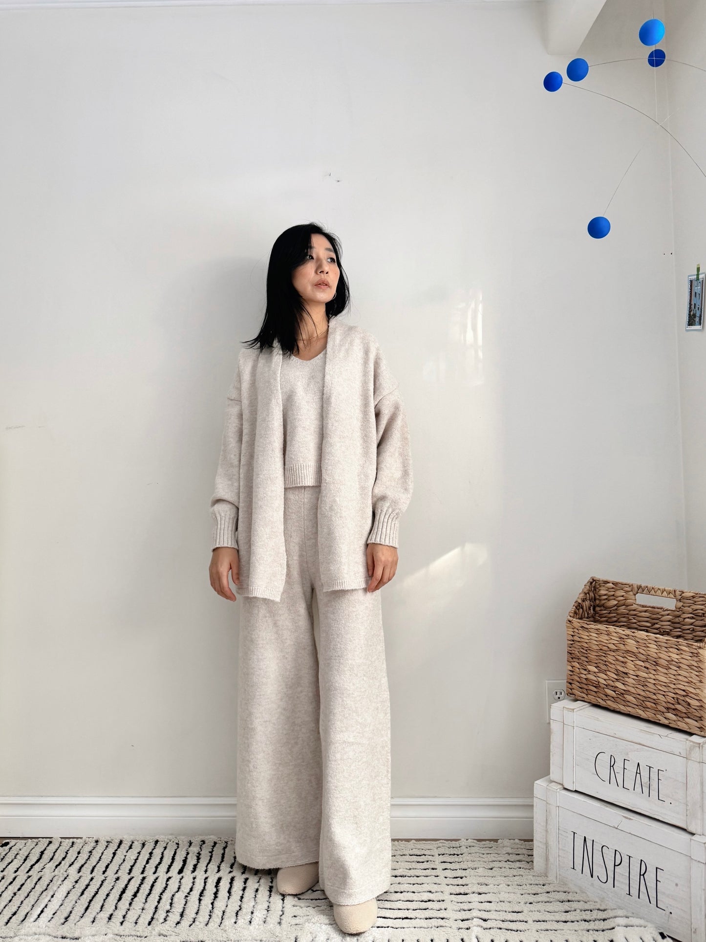 3 pieces Knit set ( beige, gray)