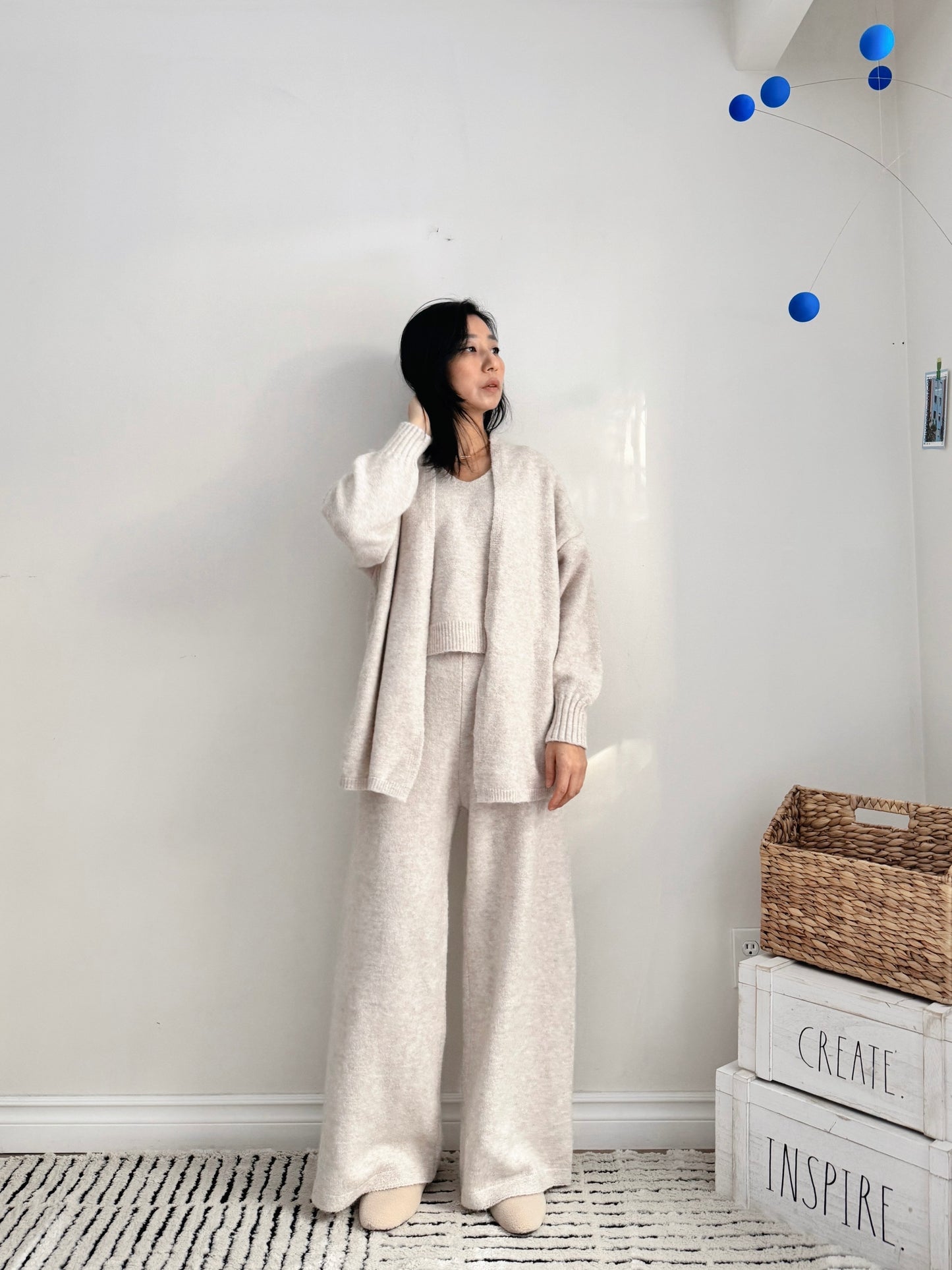 3 pieces Knit set ( beige, gray)