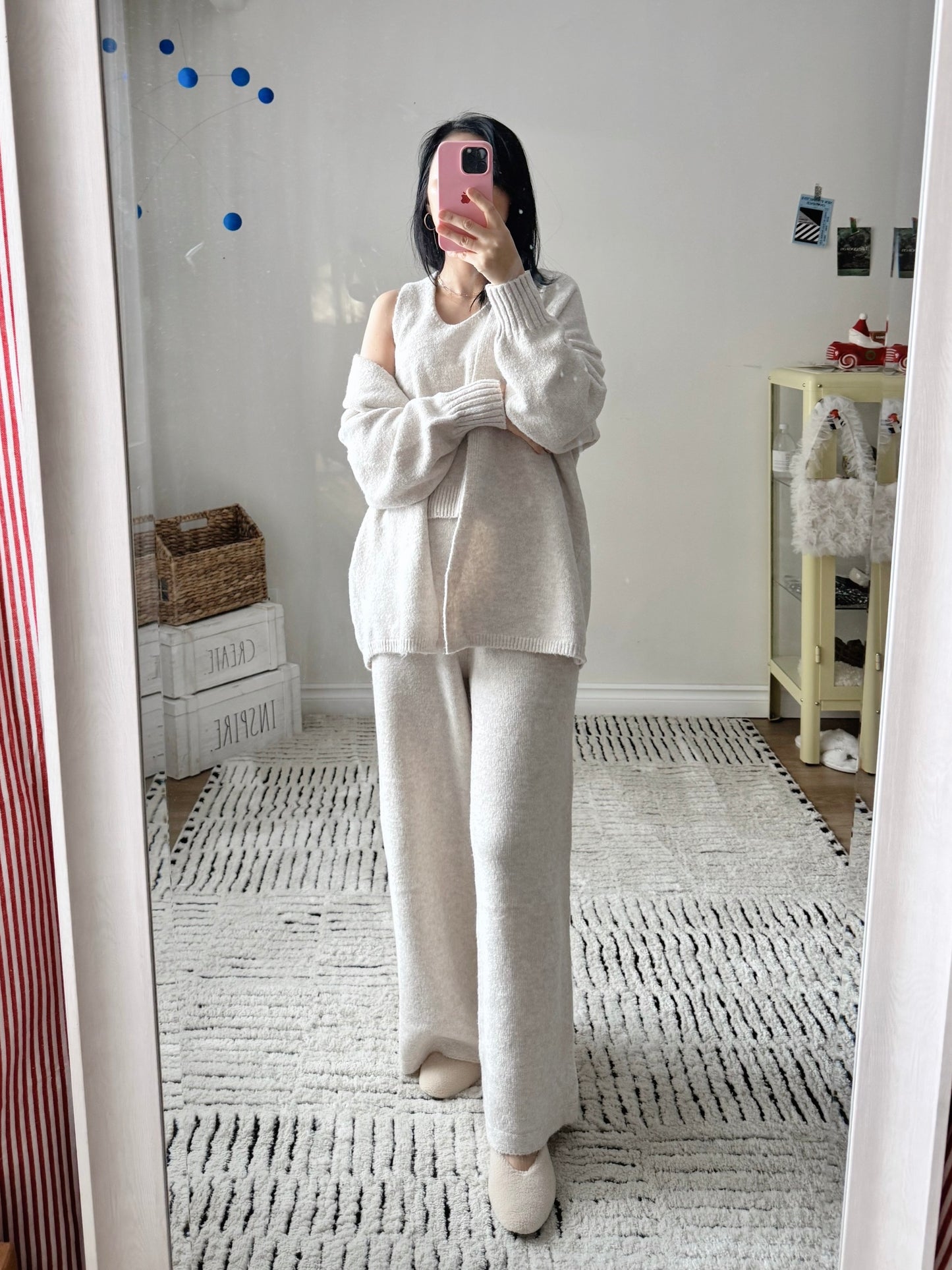 3 pieces Knit set ( beige, gray)