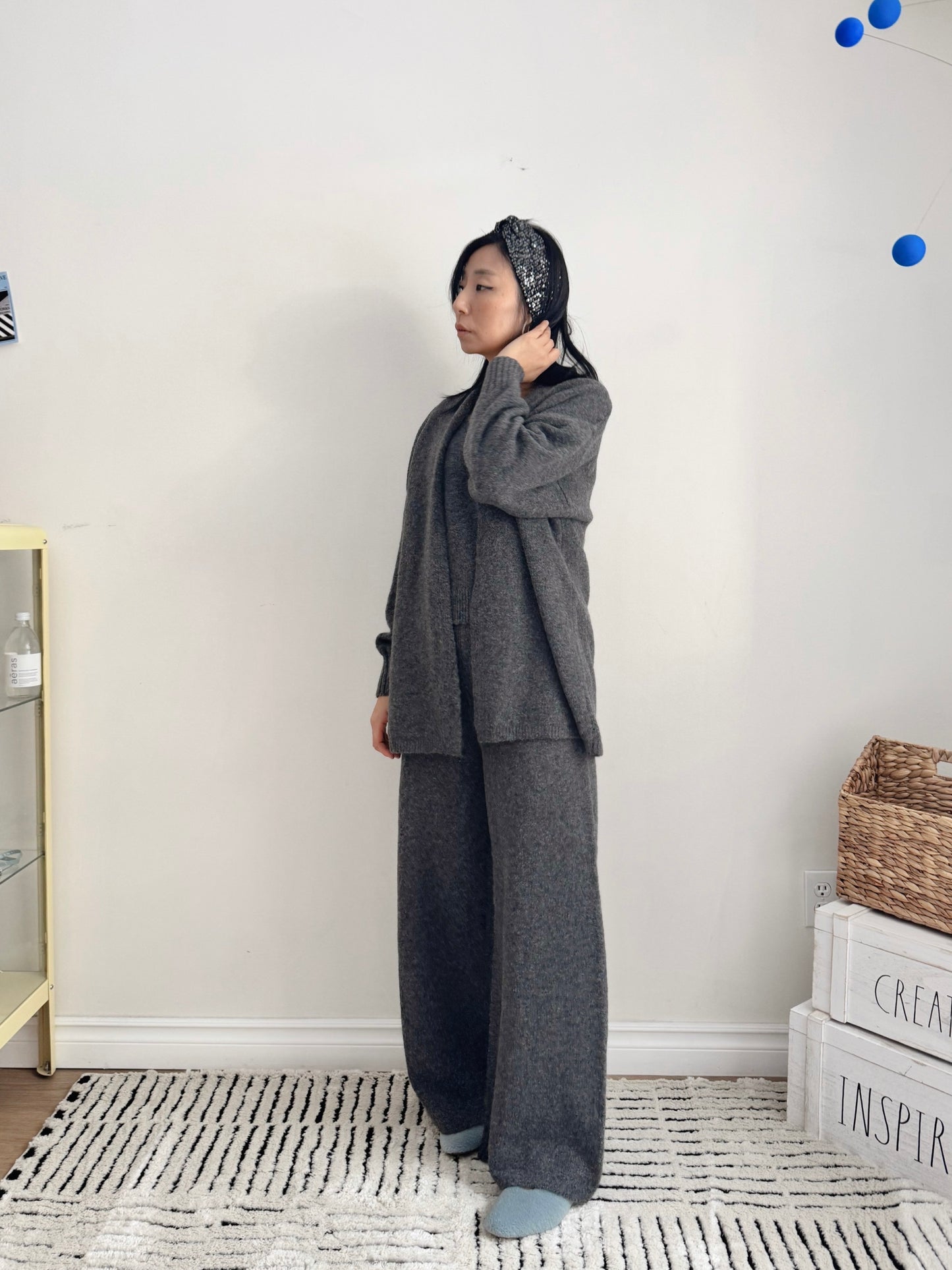 3 pieces Knit set ( beige, gray)