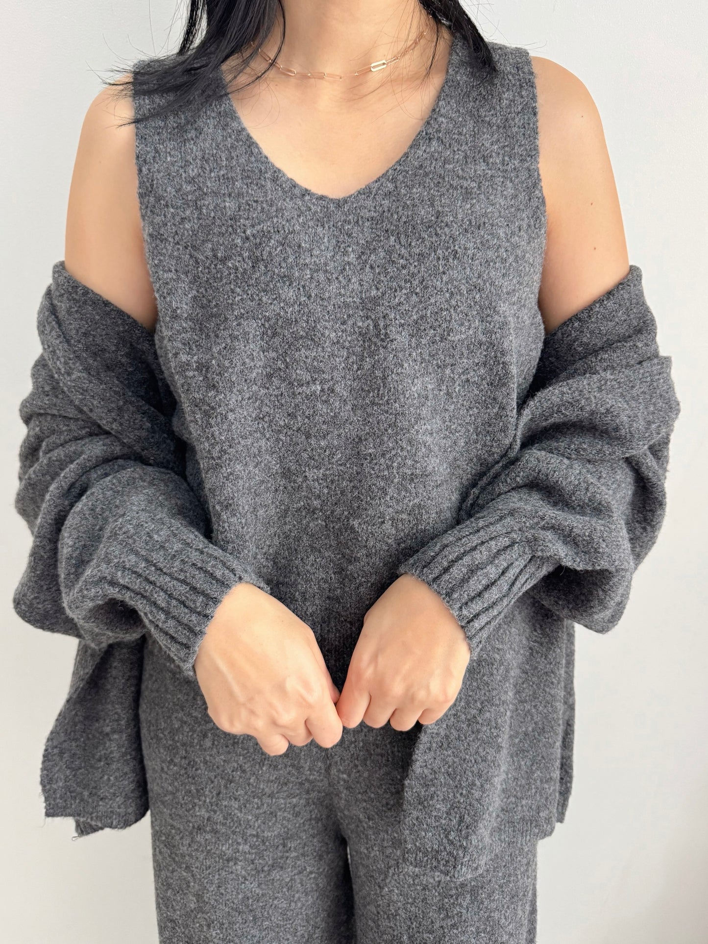 3 pieces Knit set ( beige, gray)