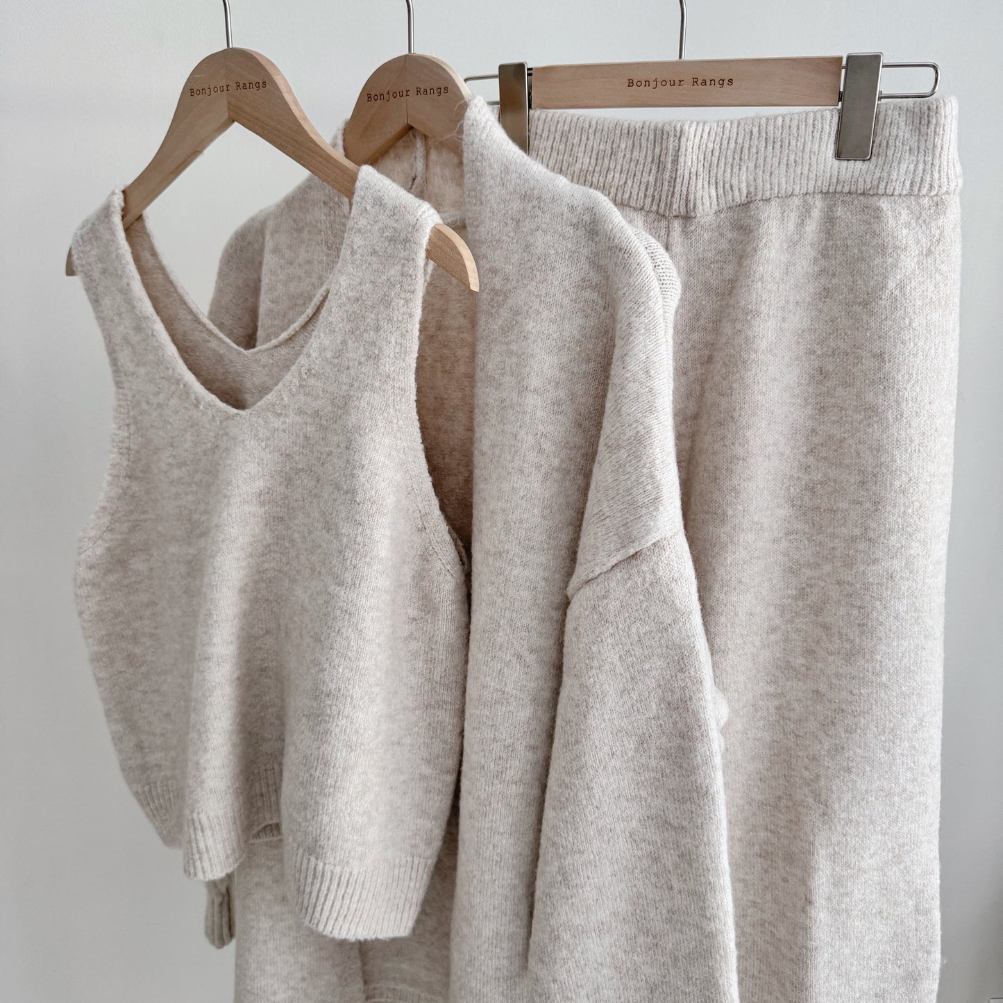 3 pieces Knit set ( beige, gray)
