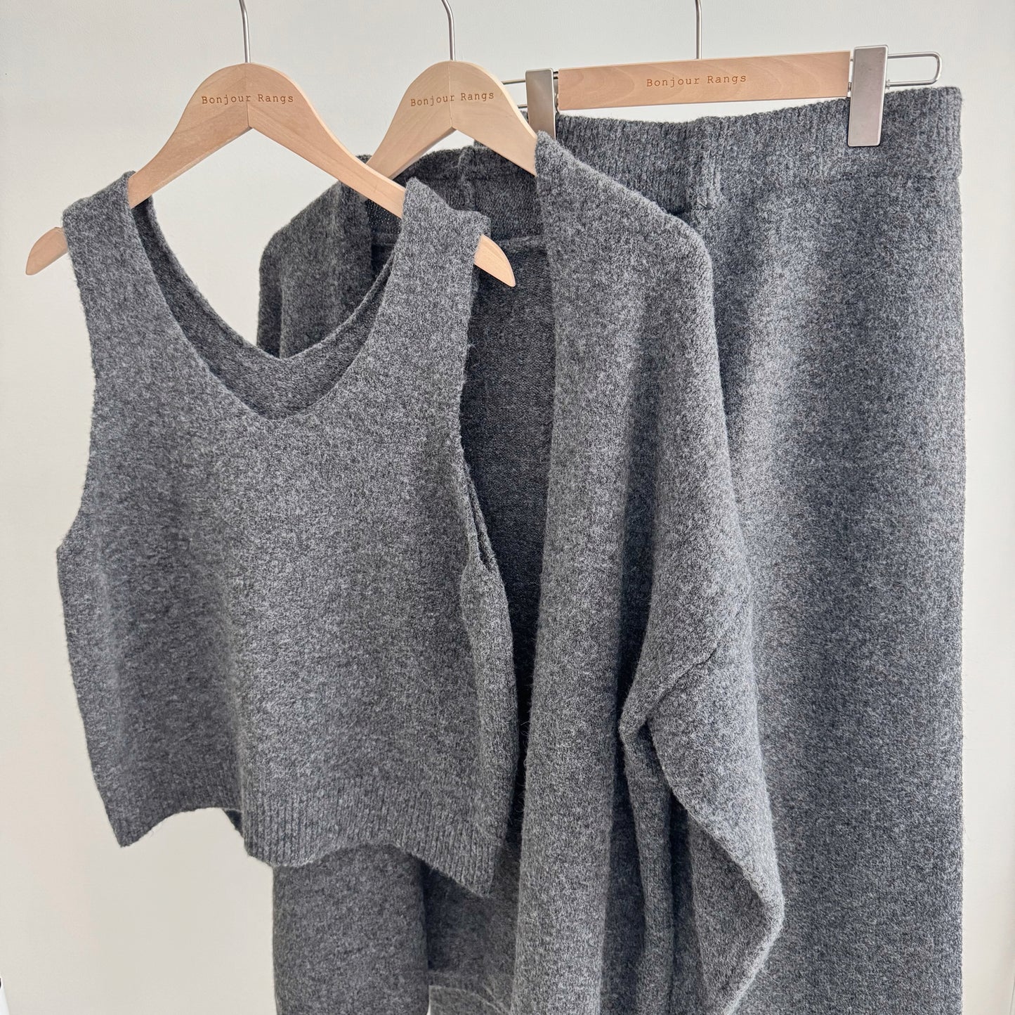 3 pieces Knit set ( beige, gray)