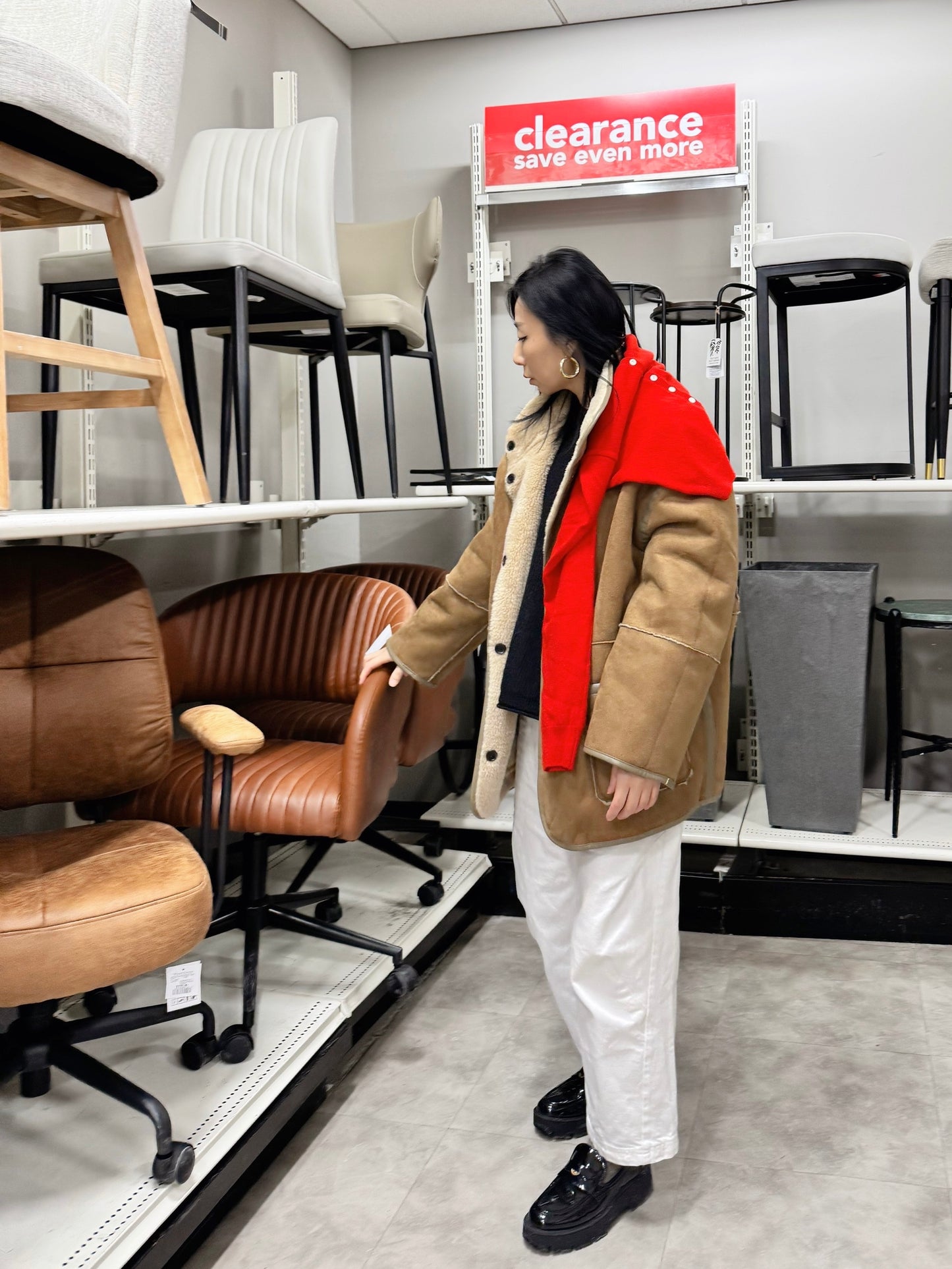 Reversible shearling jacket (brown, black)