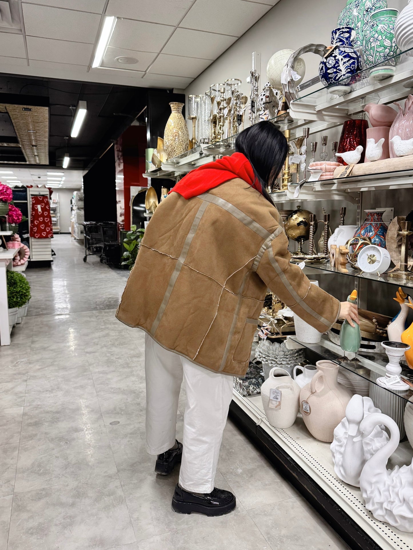 Reversible shearling jacket (brown, black)