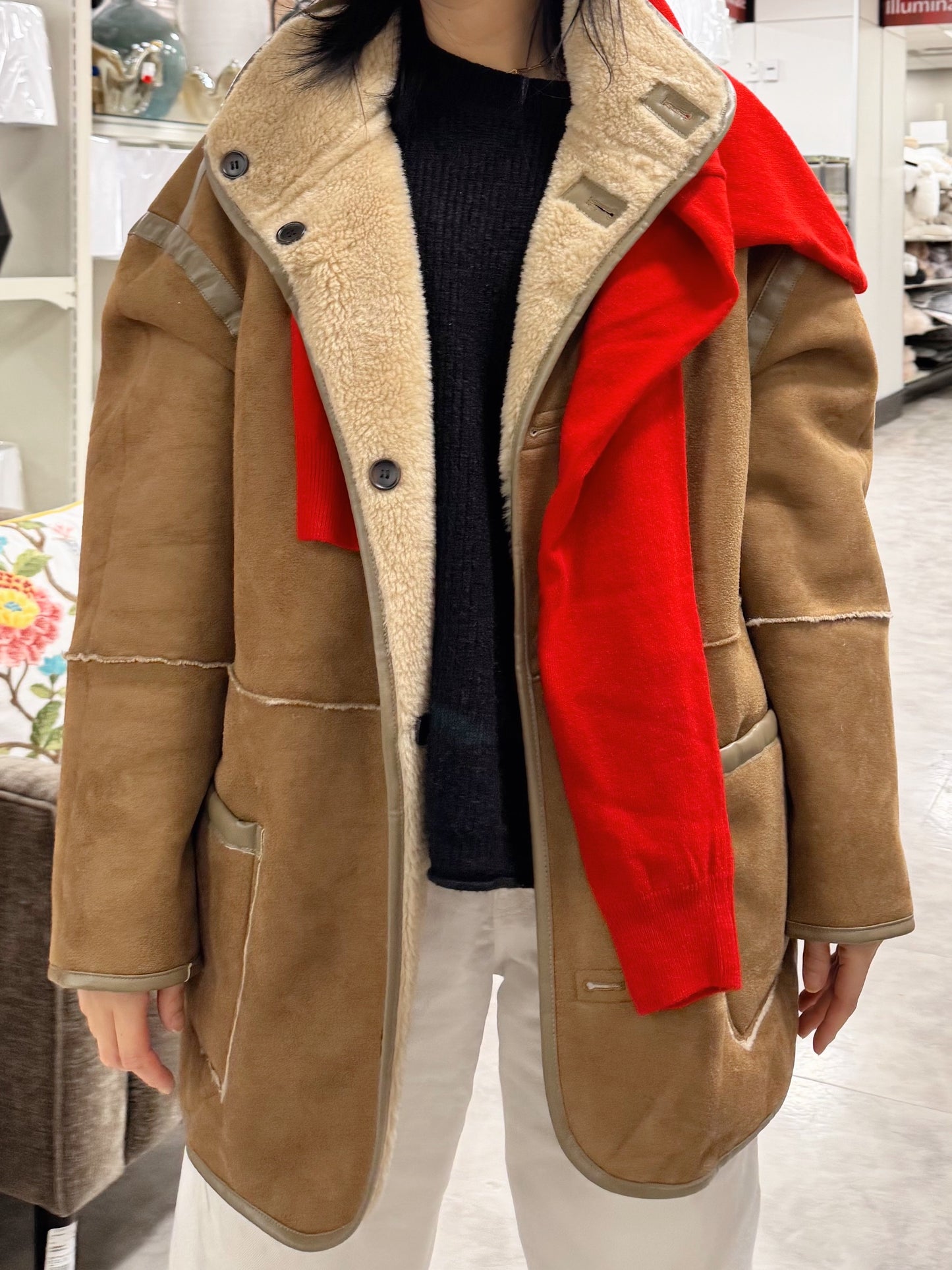 Reversible shearling jacket (brown, black)