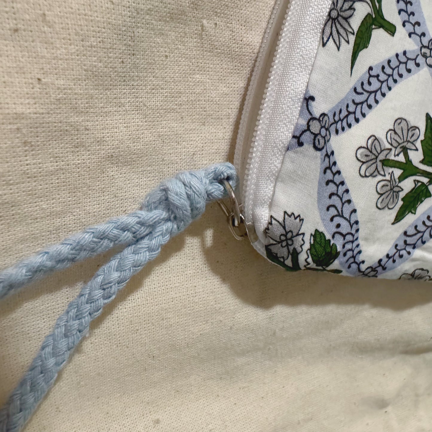 French Floral Fabric Pouch (Red,Blue,Navy, Gray)