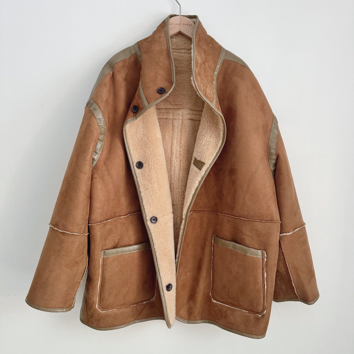Reversible shearling jacket (brown, black)