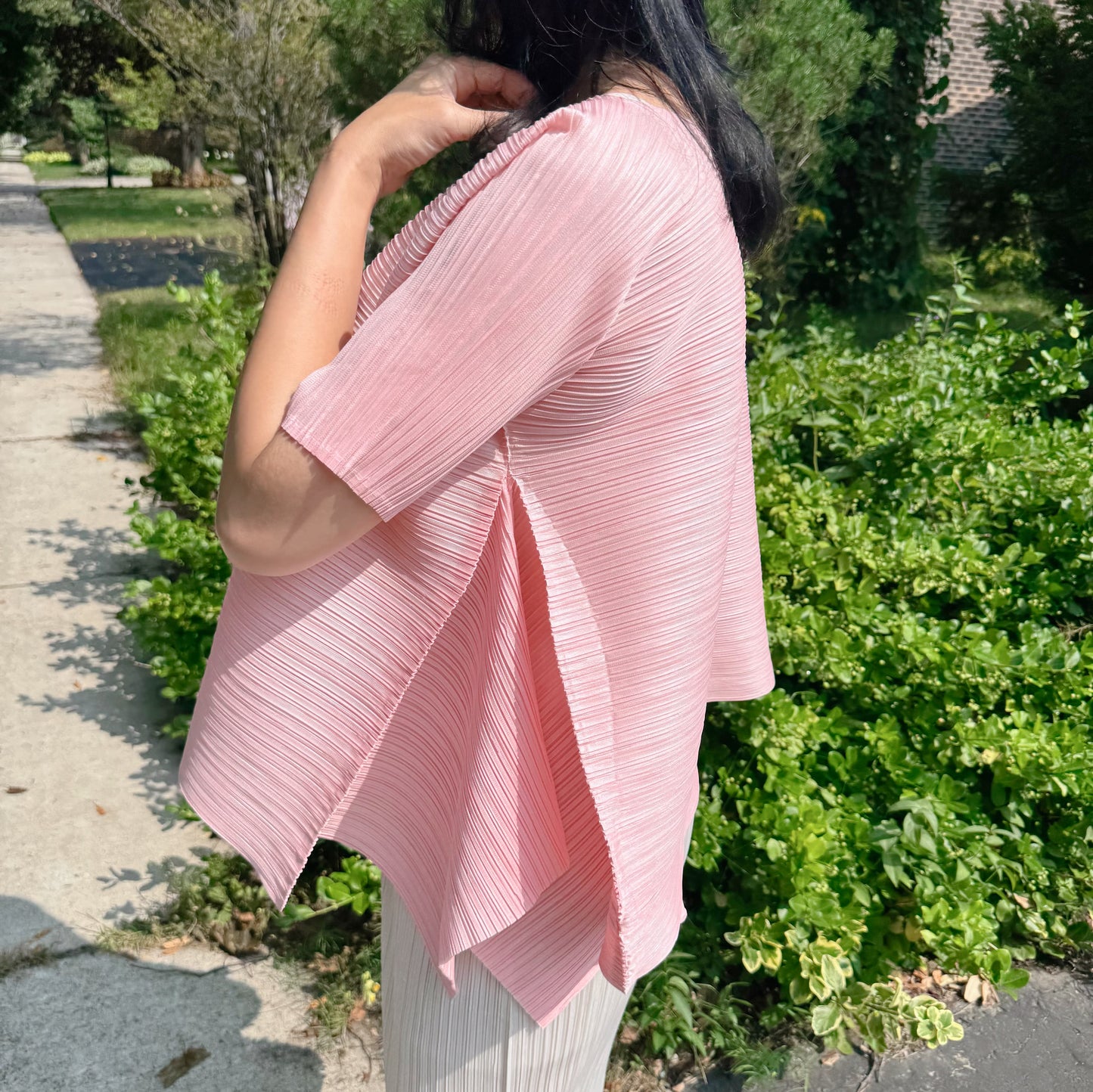 PLEATS VOLUME SHORT-SLEEVE TOP(Pink, Ivory, Black)