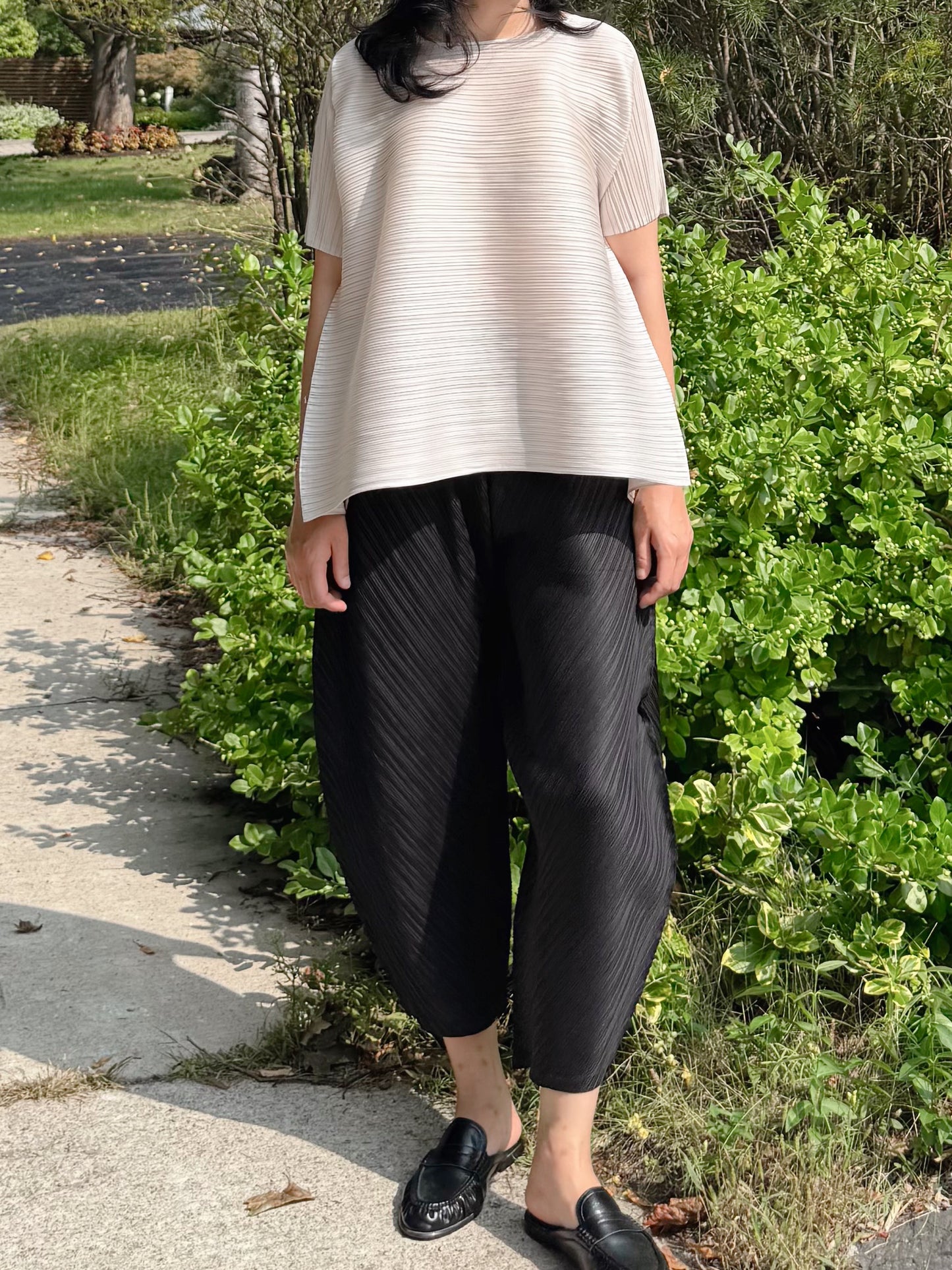 Pleated Draped Balloon Pants (black, brown, gray)