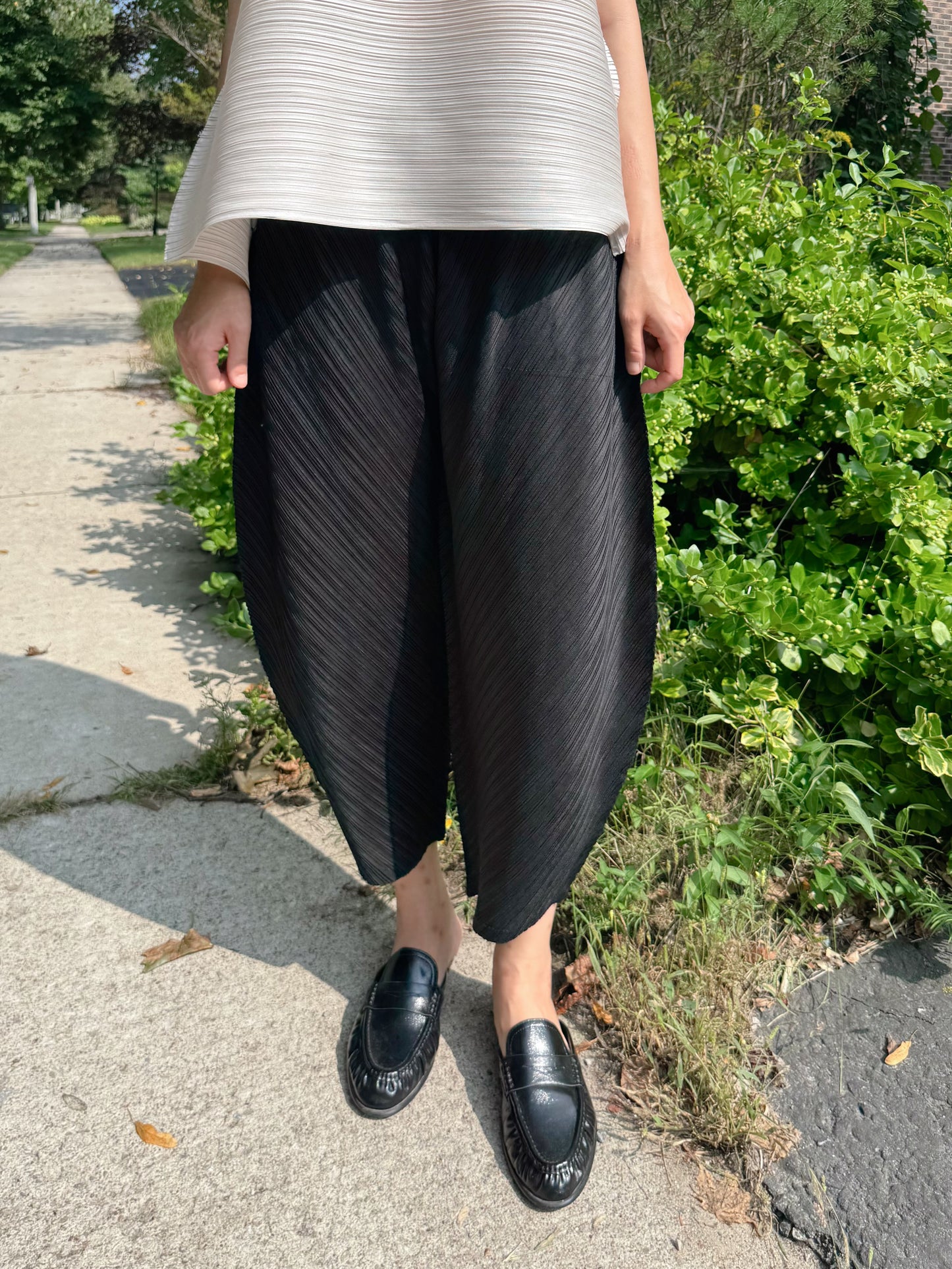 Pleated Draped Balloon Pants (black, brown, gray)