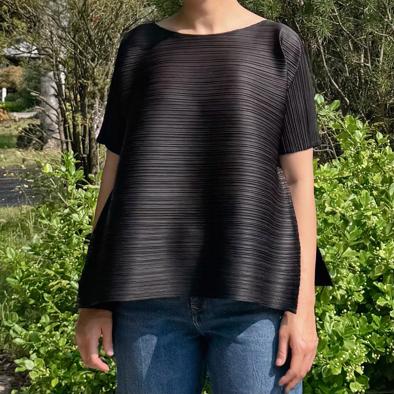 PLEATS VOLUME SHORT-SLEEVE TOP(Pink, Ivory, Black)