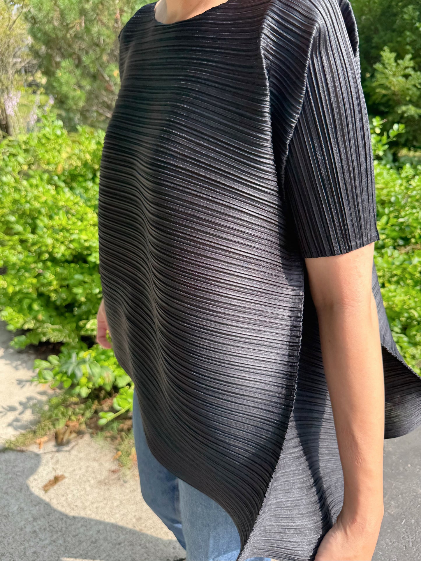 PLEATS VOLUME SHORT-SLEEVE TOP(Pink, Ivory, Black)