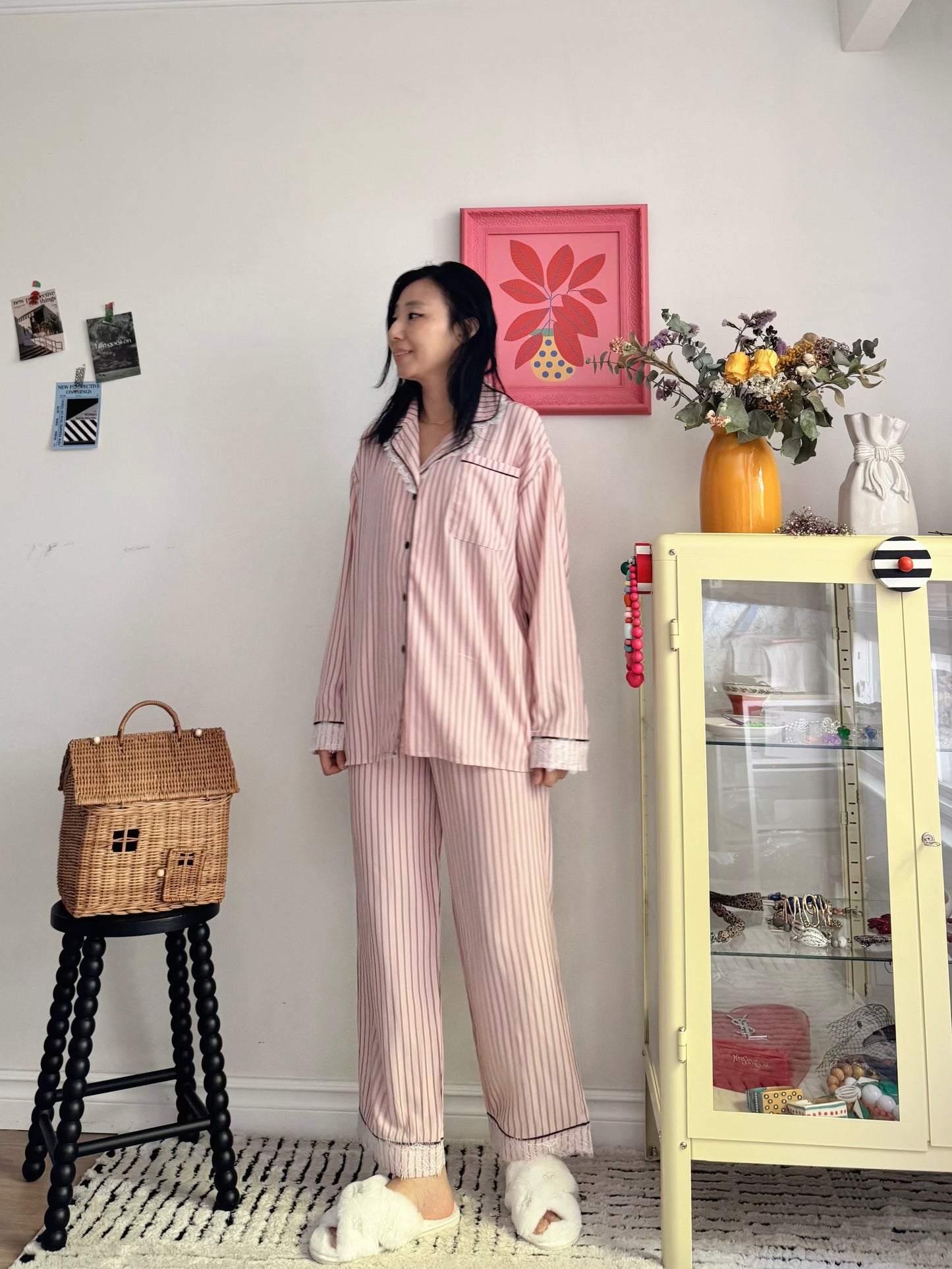 Pink Lace Pajama Set