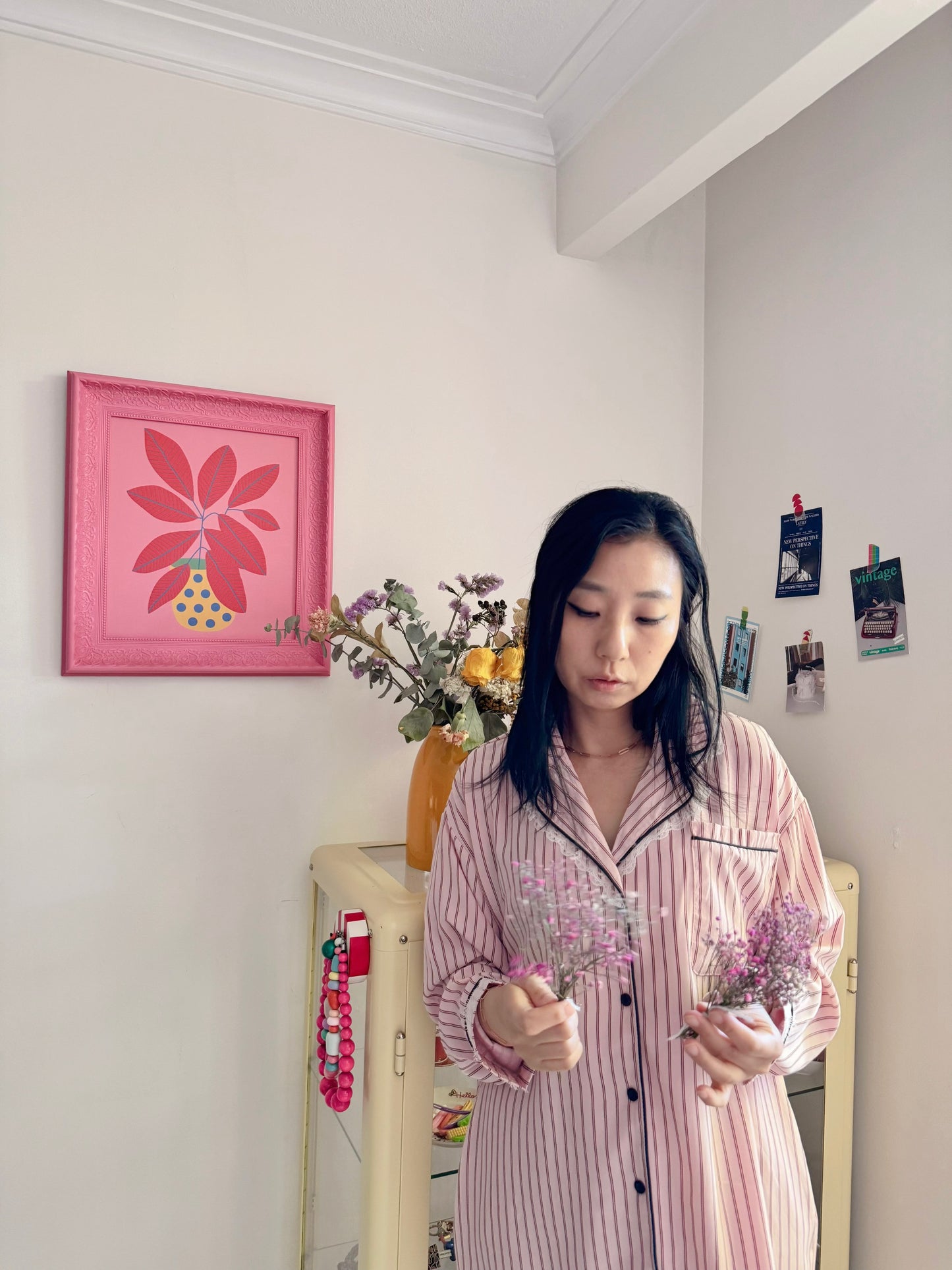 Pink Lace Pajama Set