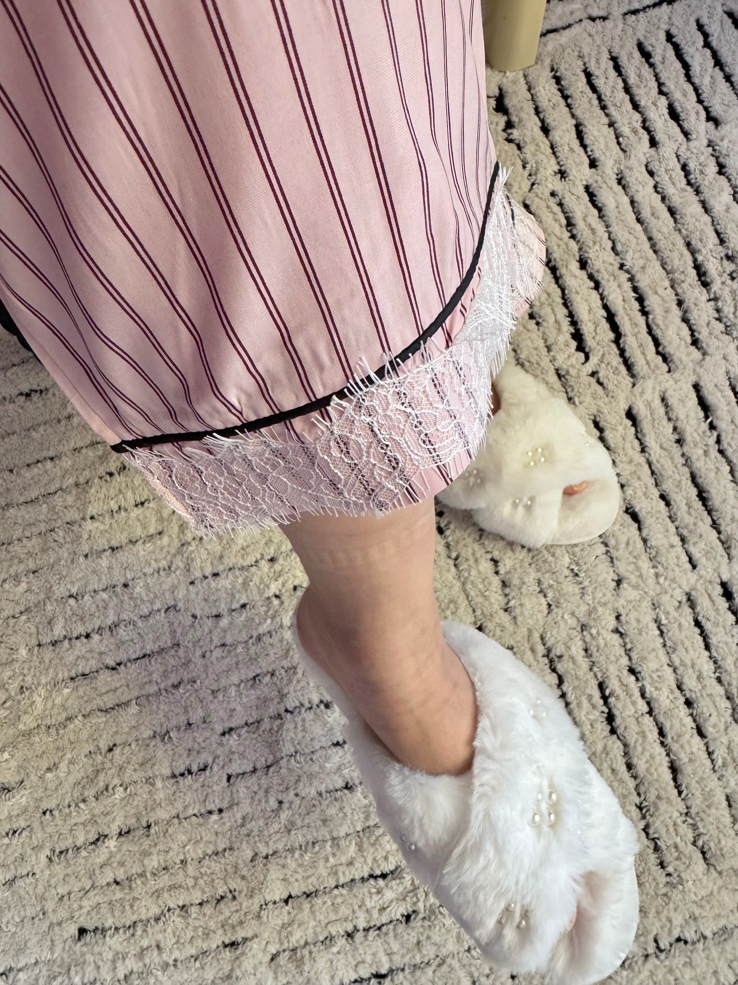 Pink Lace Pajama Set