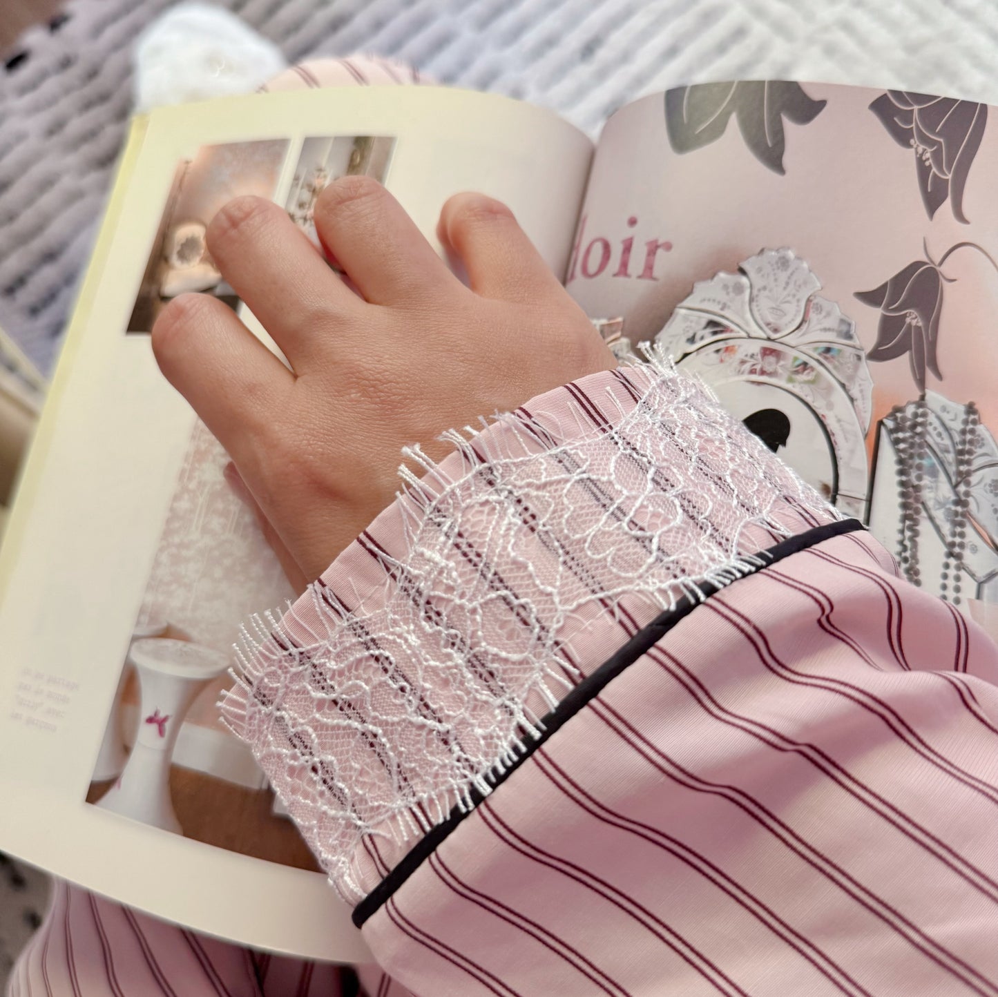 Pink Lace Pajama Set
