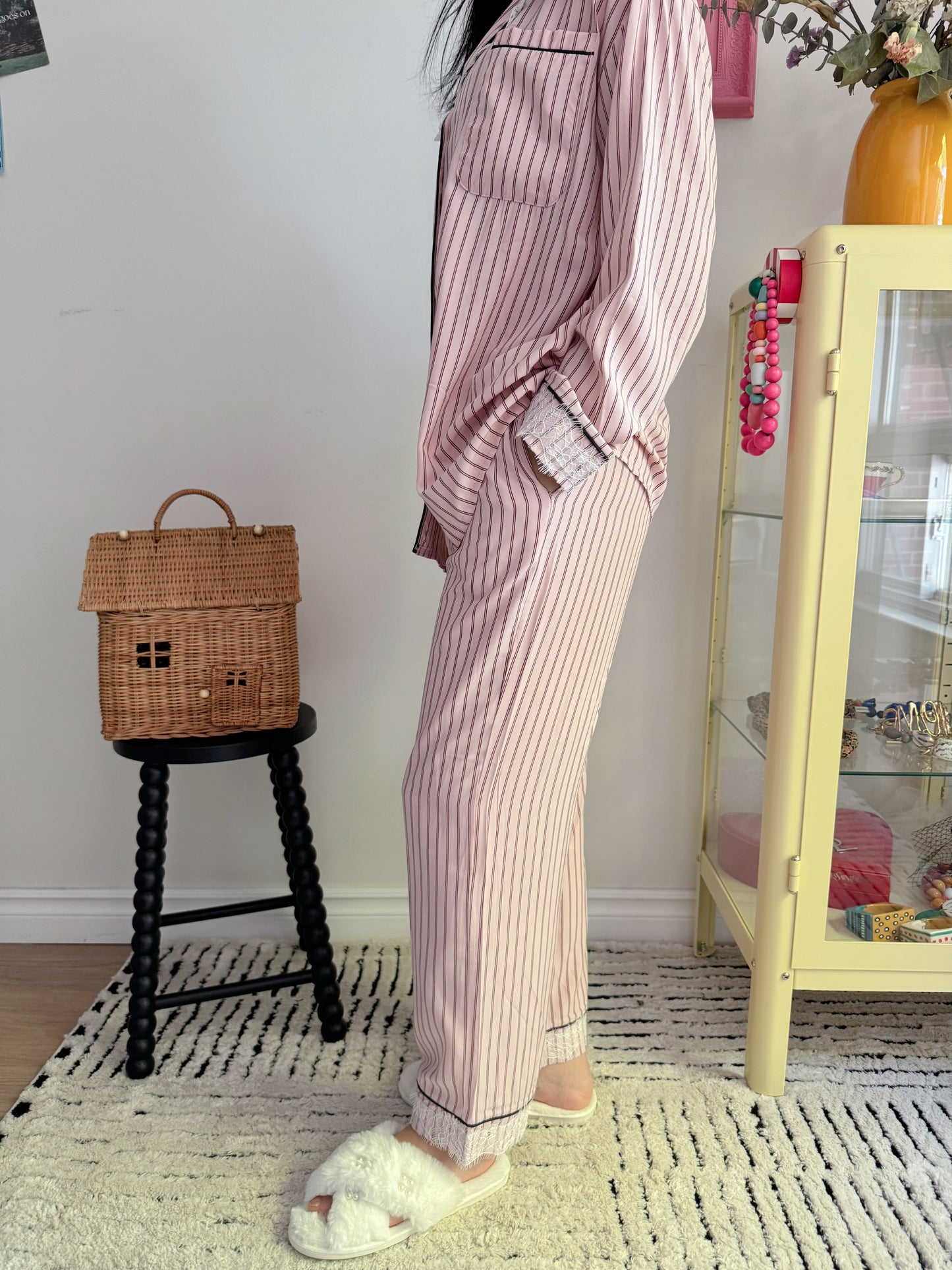Pink Lace Pajama Set