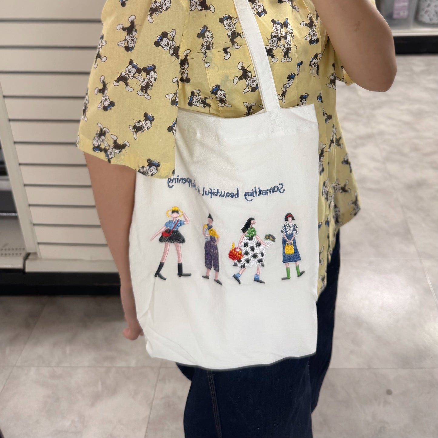 Something Beautiful Embroidered Tote Bag