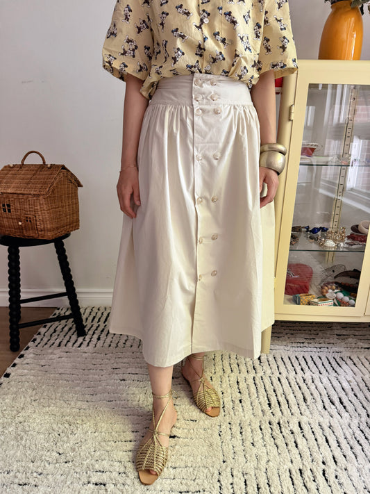 Double Button Skirt(  Beige, ivory, black)