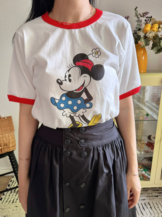 Retro Minnie Ringer Tee (white, blue)