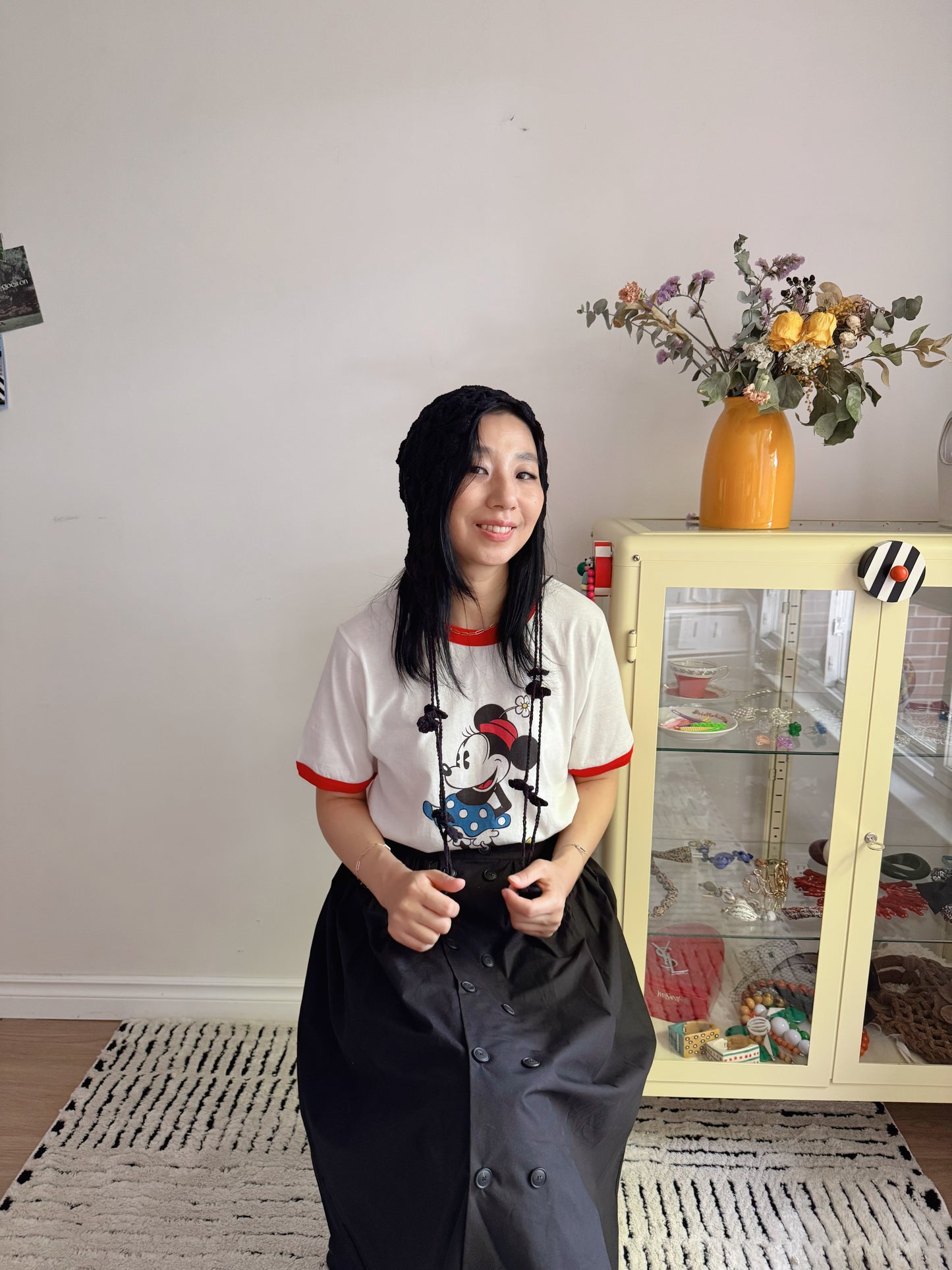 Retro Minnie Ringer Tee (white, blue)