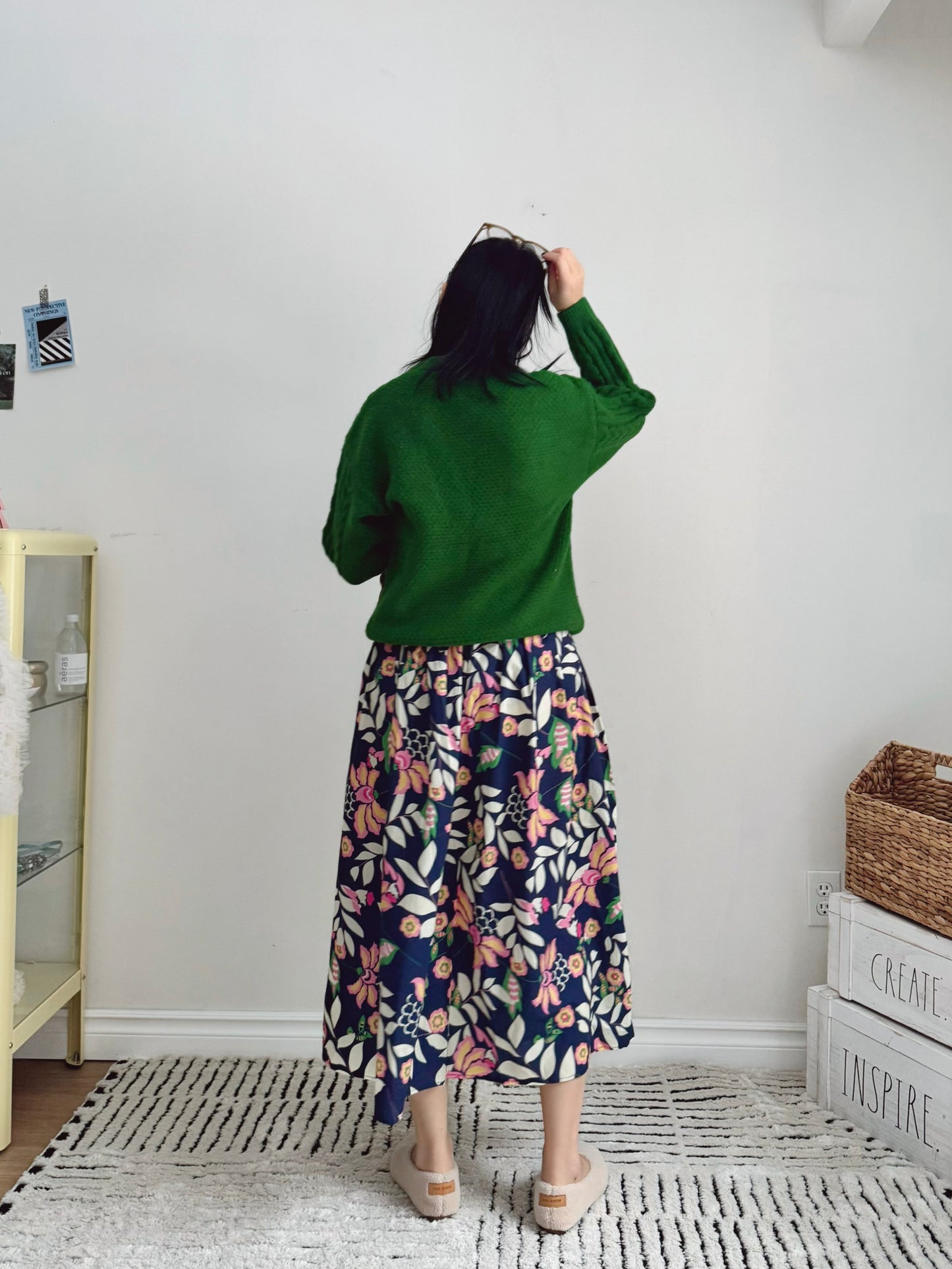 CABLE ROUND KNIT(pink , green, black )